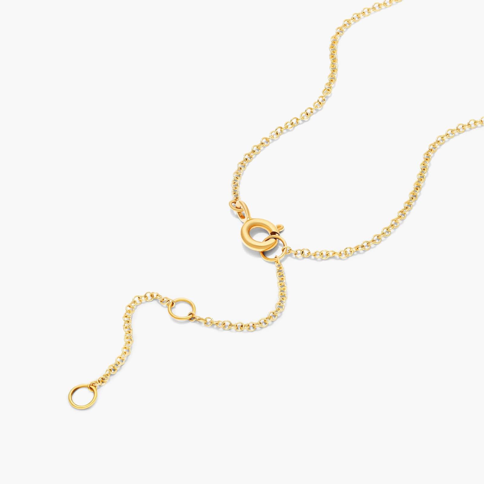 Initial M Diamond Necklace In 14K Yellow Gold