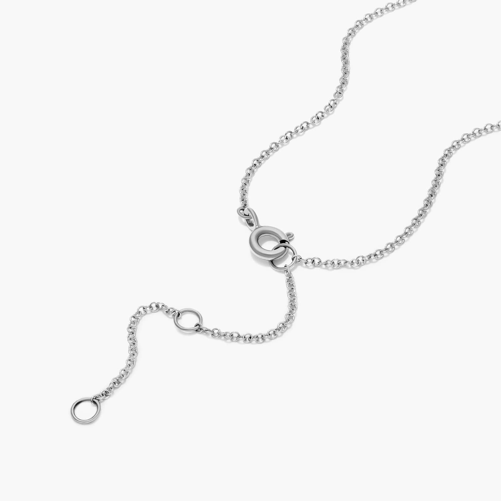 Initial W Diamond Necklace In 14K White Gold