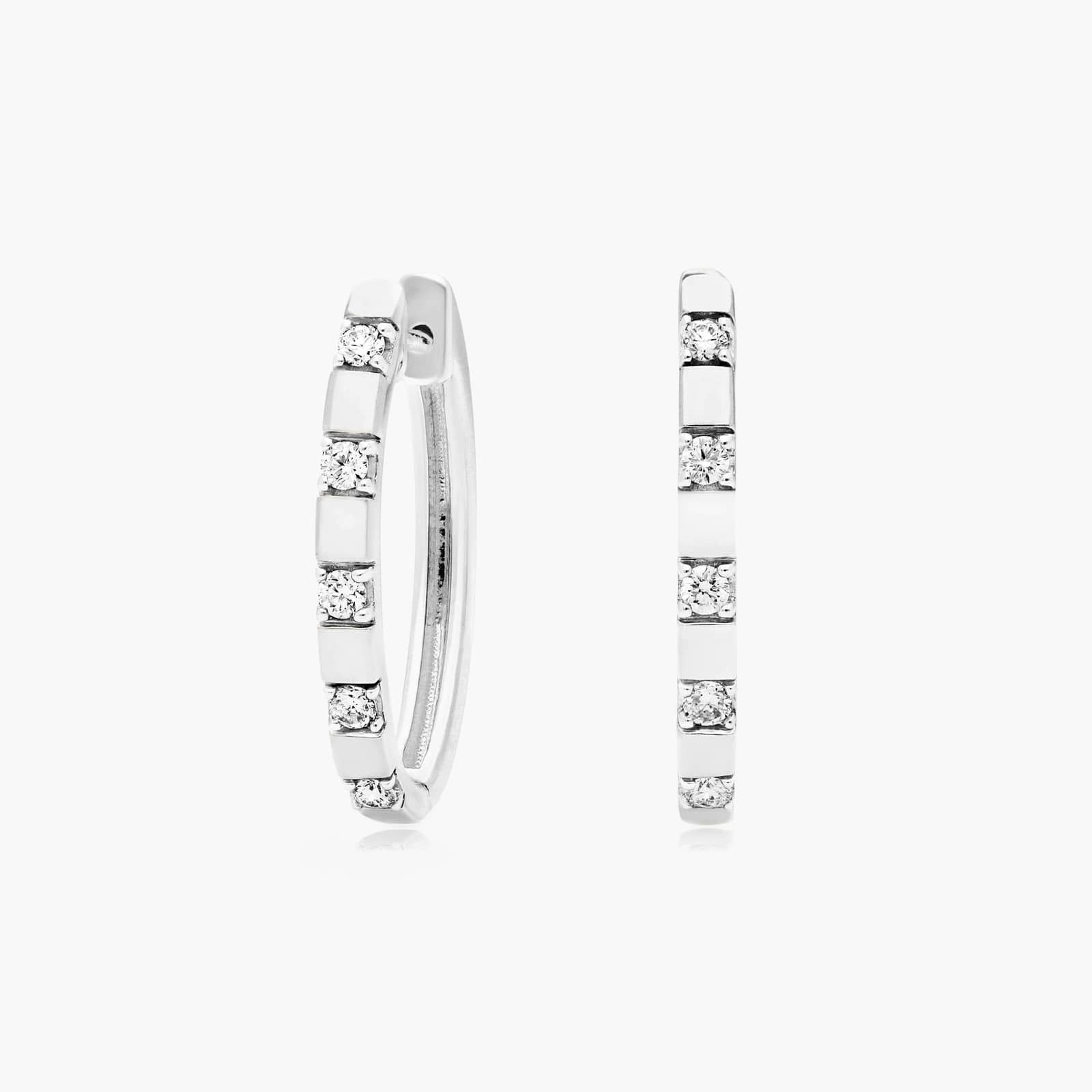 Abyss Hoop Earrings With Lab-Grown Diamonds In 14K White Gold-81739w14l