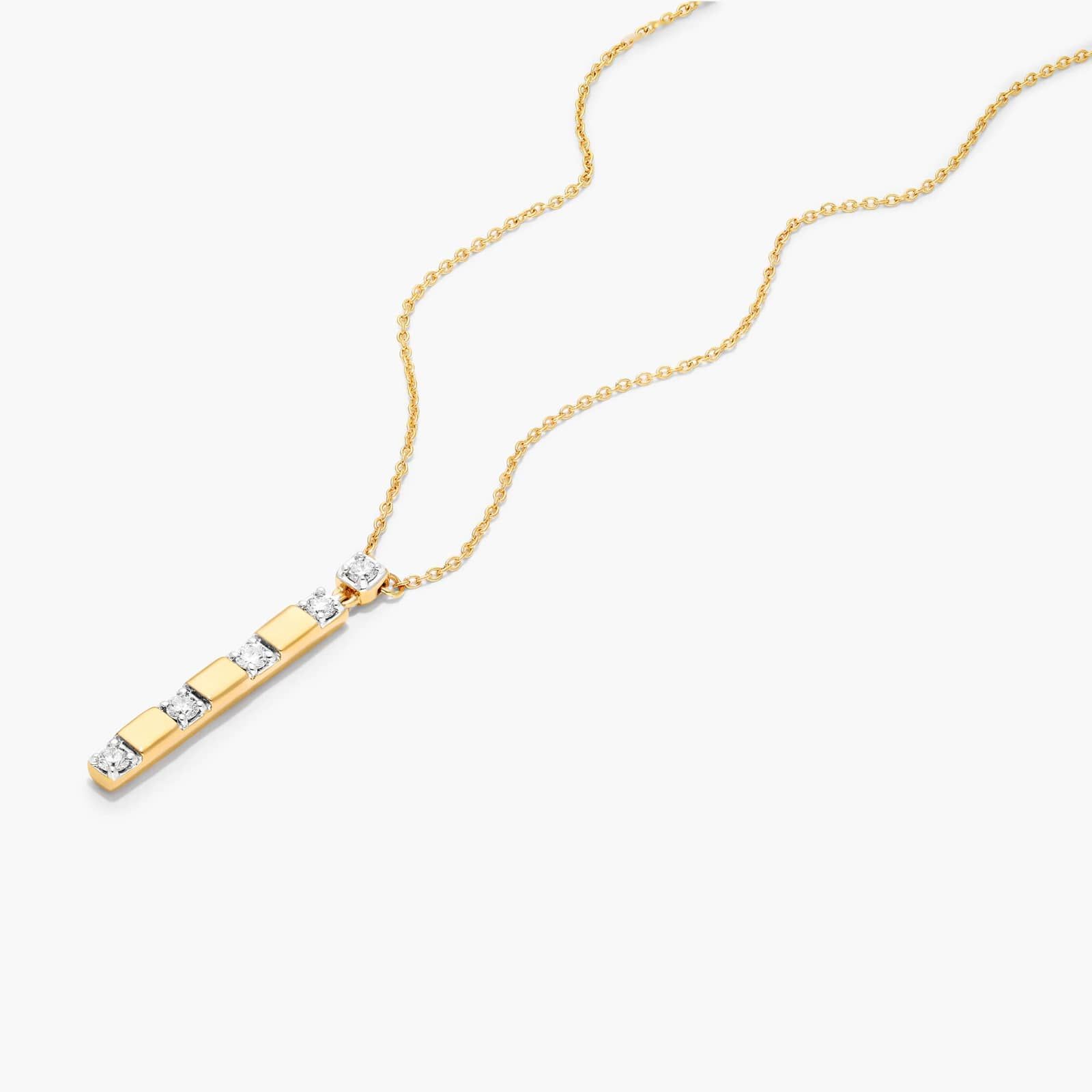 Abyss Lab-Grown Diamond Bar Necklace In 14K Yellow Gold