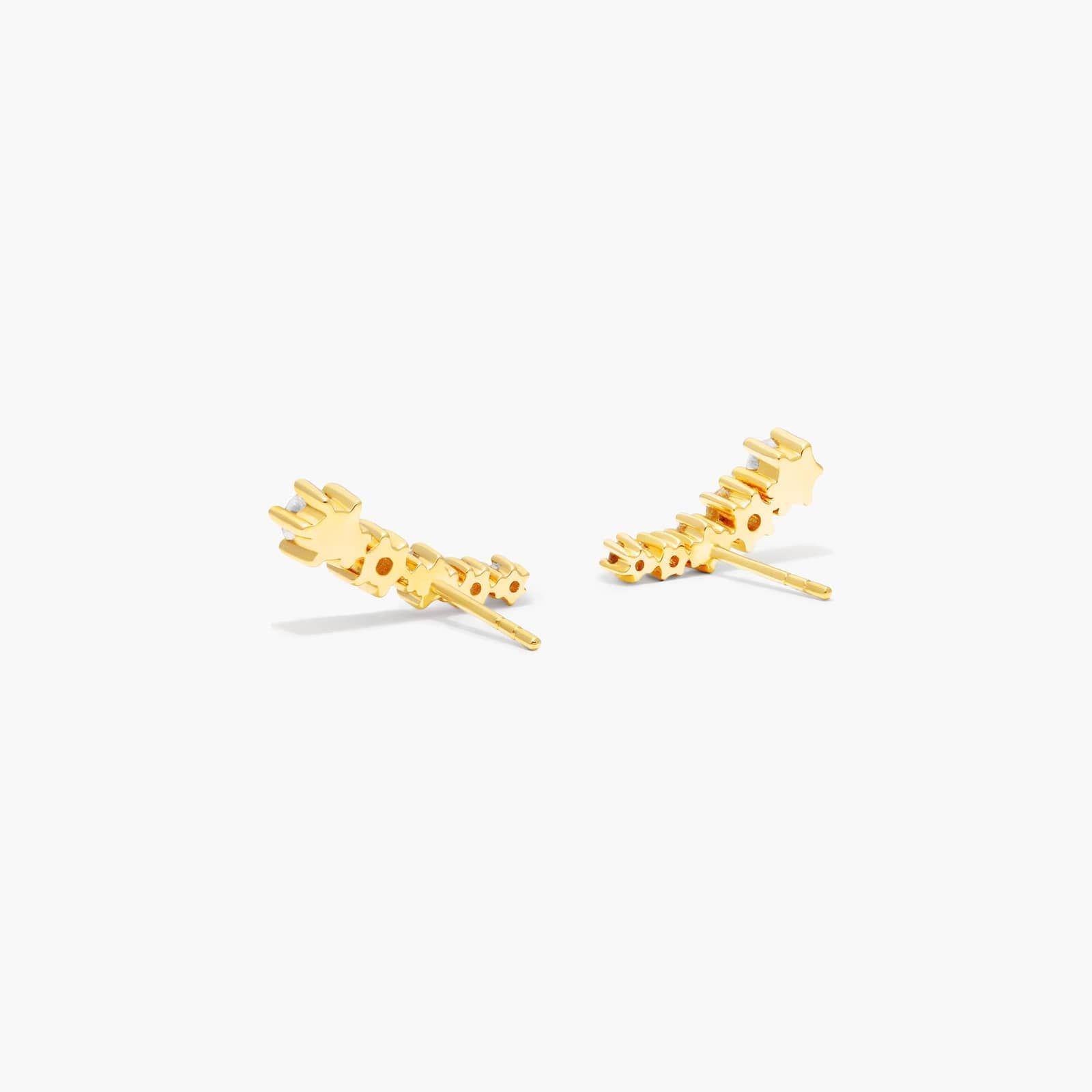 Aura Lab-Grown Diamond Climber Earrings 14K Yellow Gold