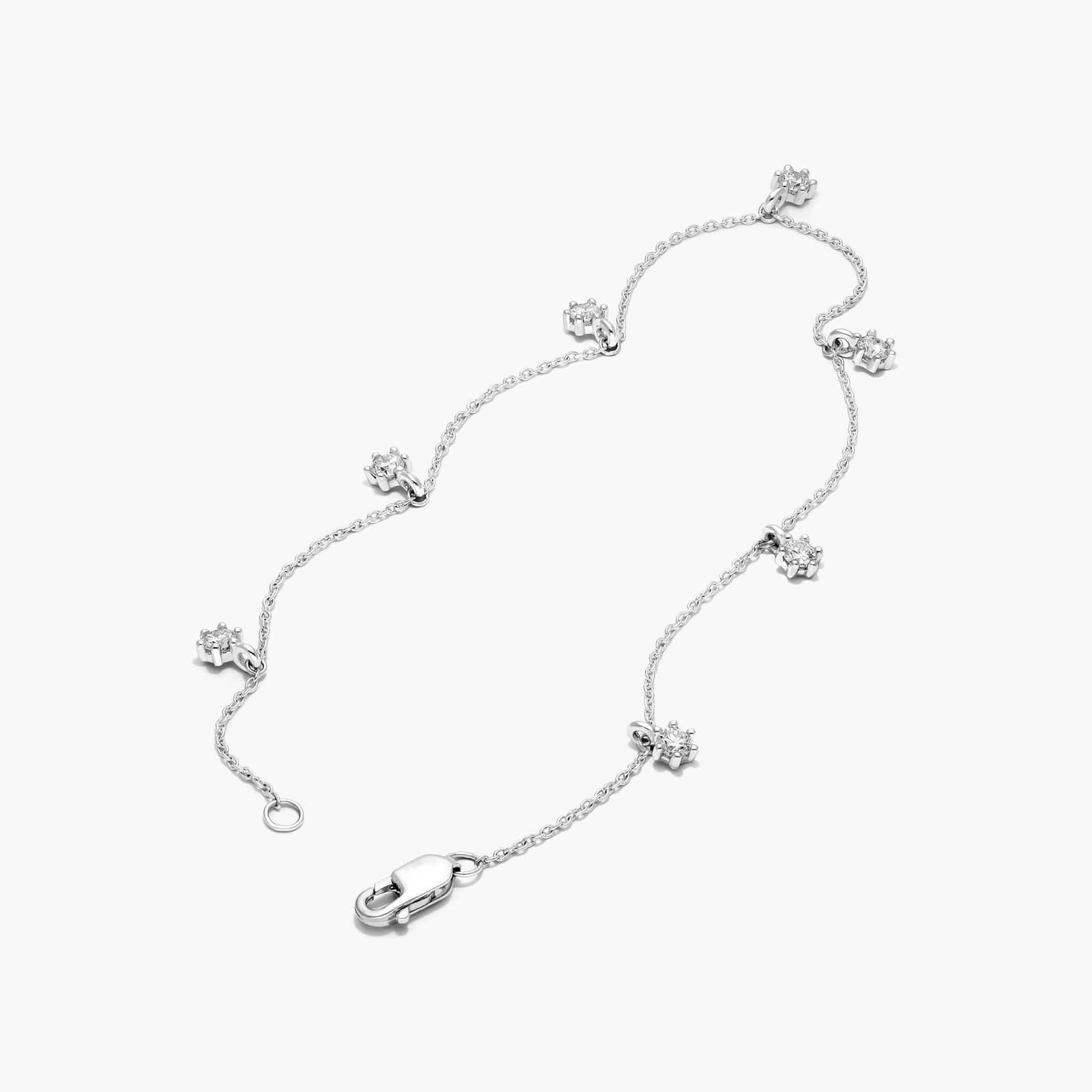 Aura Dangle Lab-Grown Diamond Bracelet In 14K White Gold