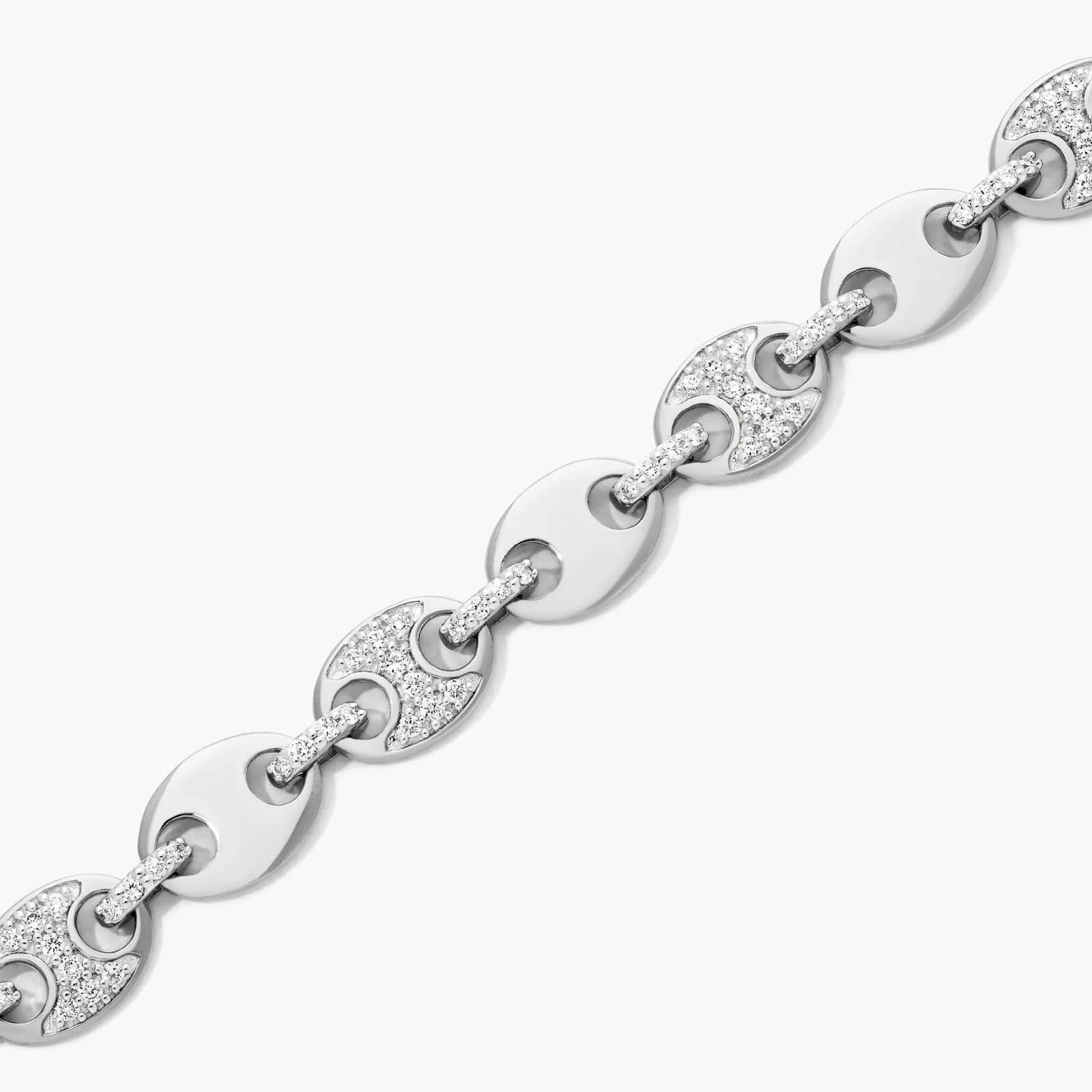 Mariner Chain Lab-Grown Diamond Bracelet In 14K White Gold