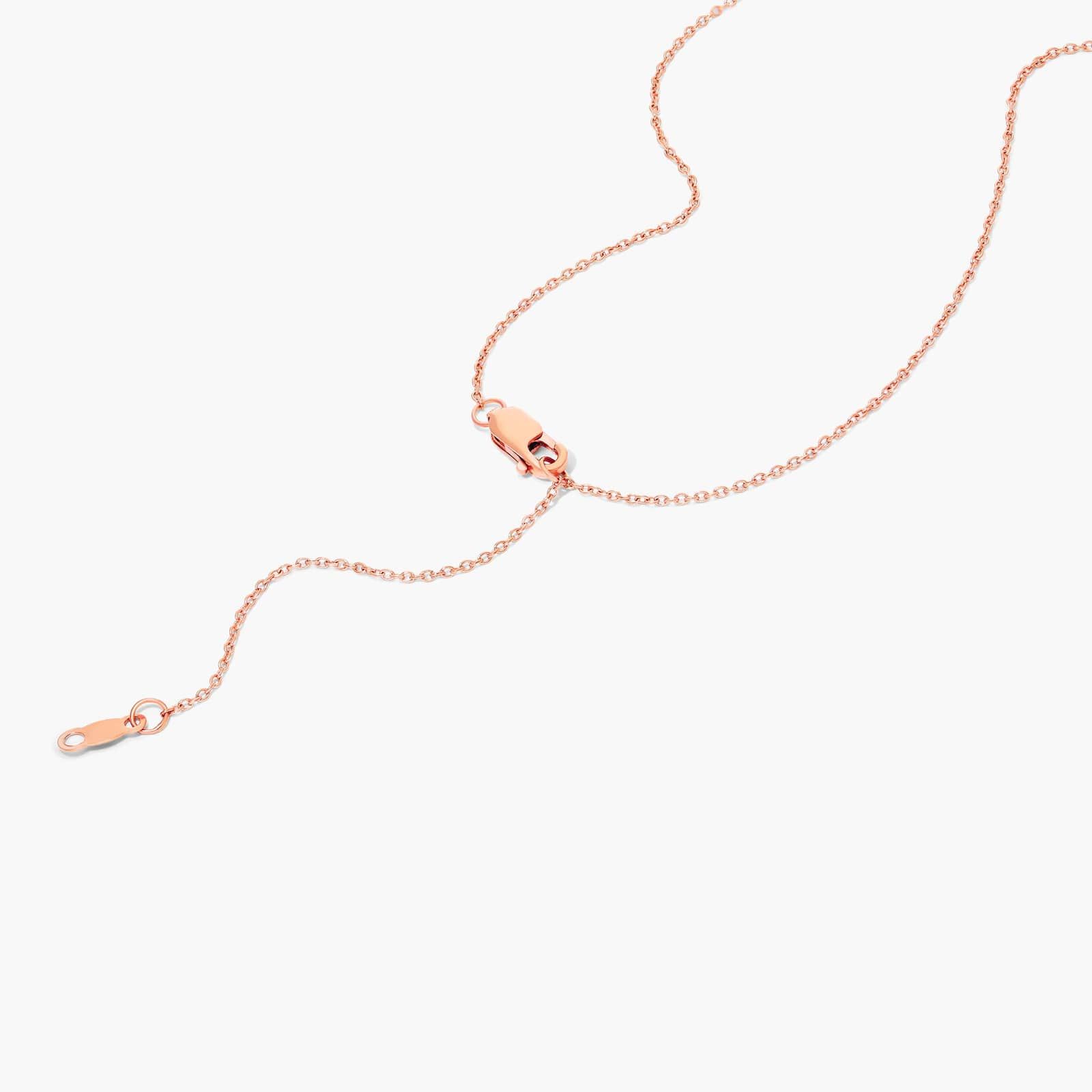 Baguette Lane Bar Necklace With Baguette Cut Lab-Grown Diamonds In 14K Rose Gold