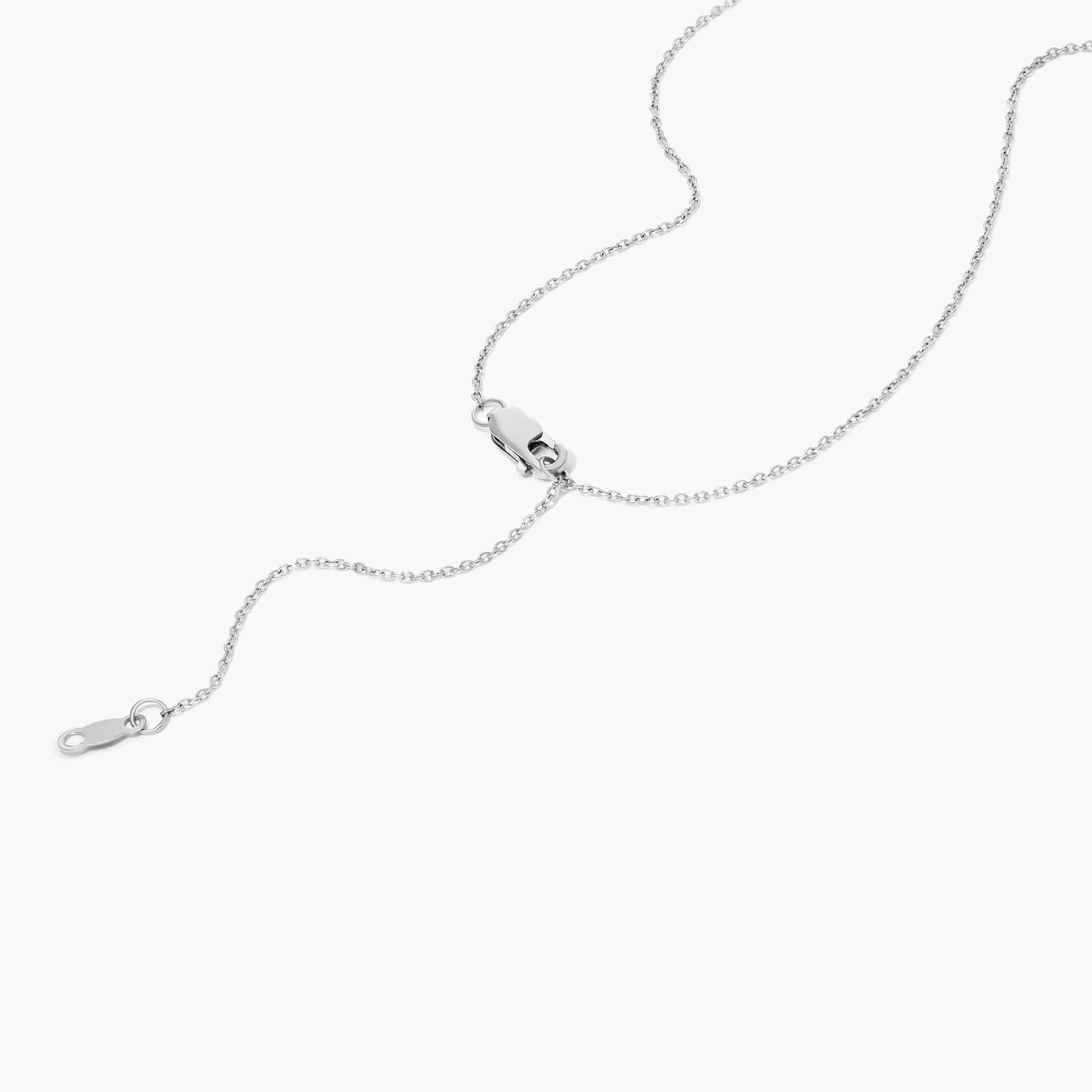 Baguette Lane Bar Necklace With Baguette Cut Lab-Grown Diamonds In 14K White Gold