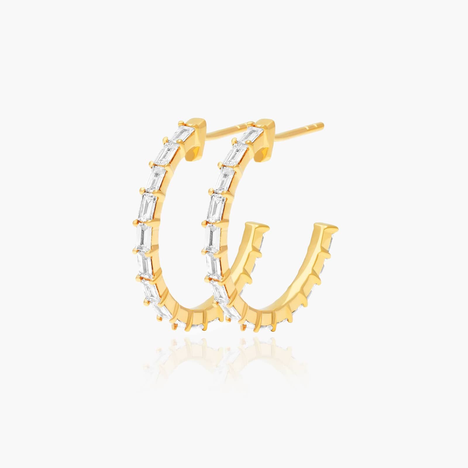 Lane Hoop Earrings With Lab-Grown Diamonds In 14K Yellow Gold