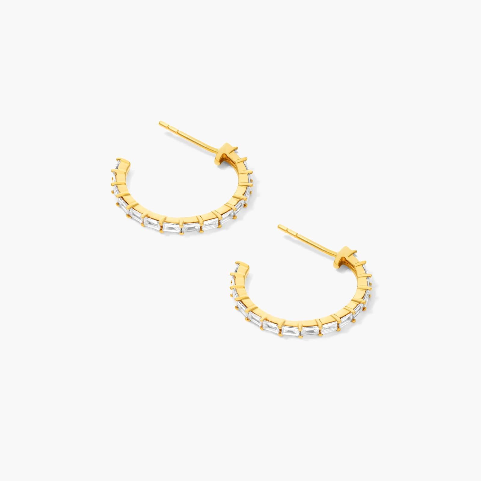 Lane Hoop Earrings With Lab-Grown Diamonds In 14K Yellow Gold
