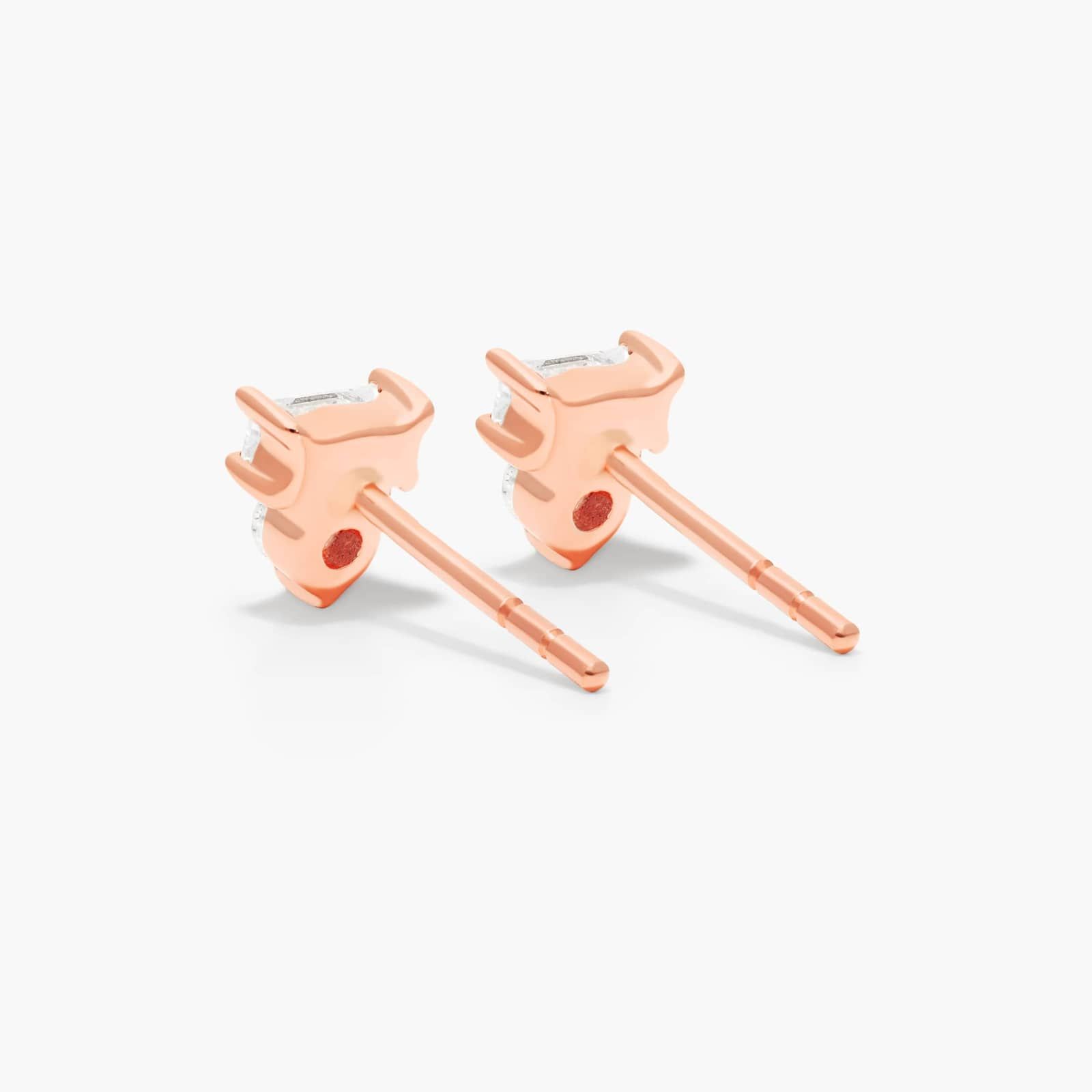 Dazzle Stack Lab-Grown Diamond Stud Earrings In 14K Rose Gold