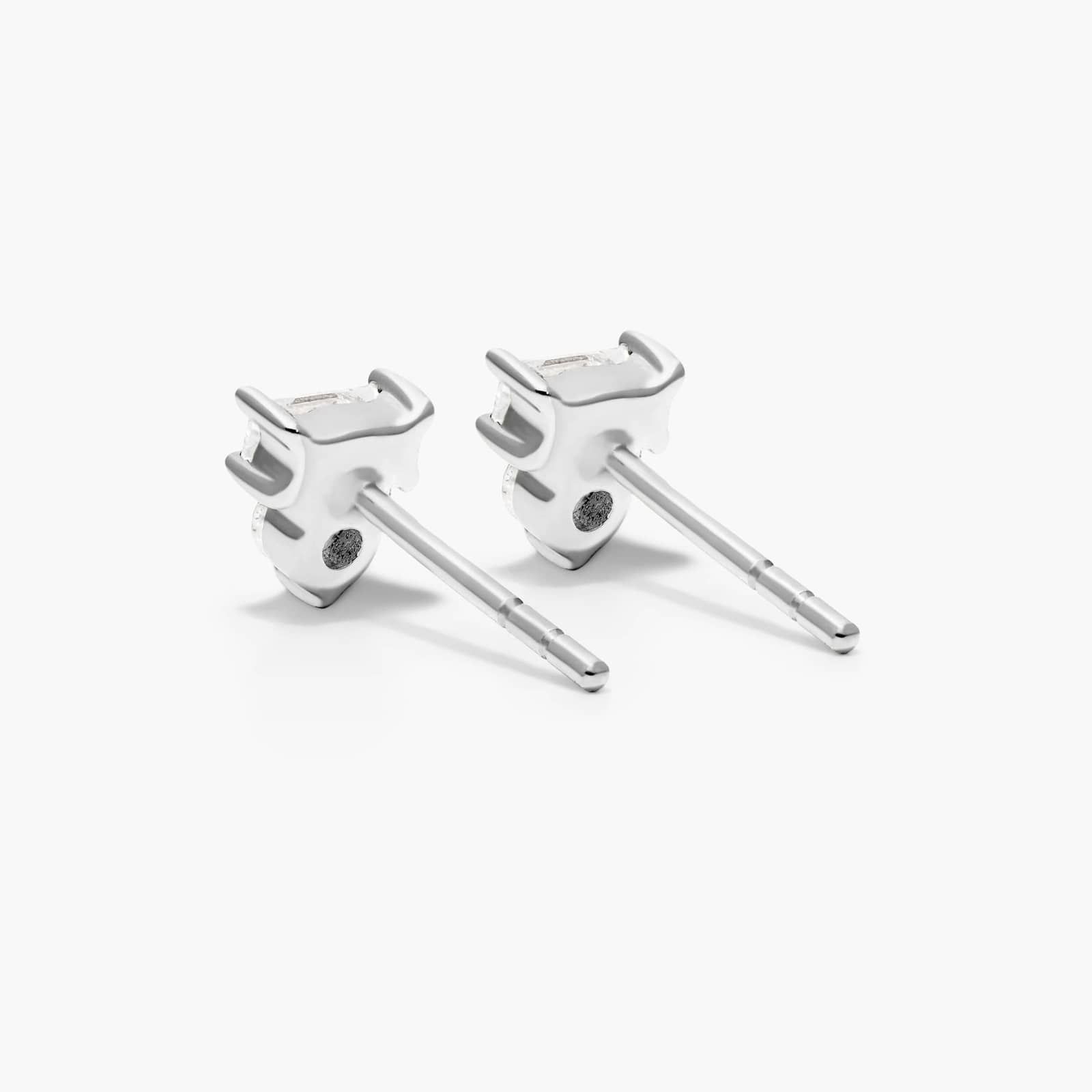 Dazzle Stack Lab-Grown Diamond Stud Earrings In 14K White Gold