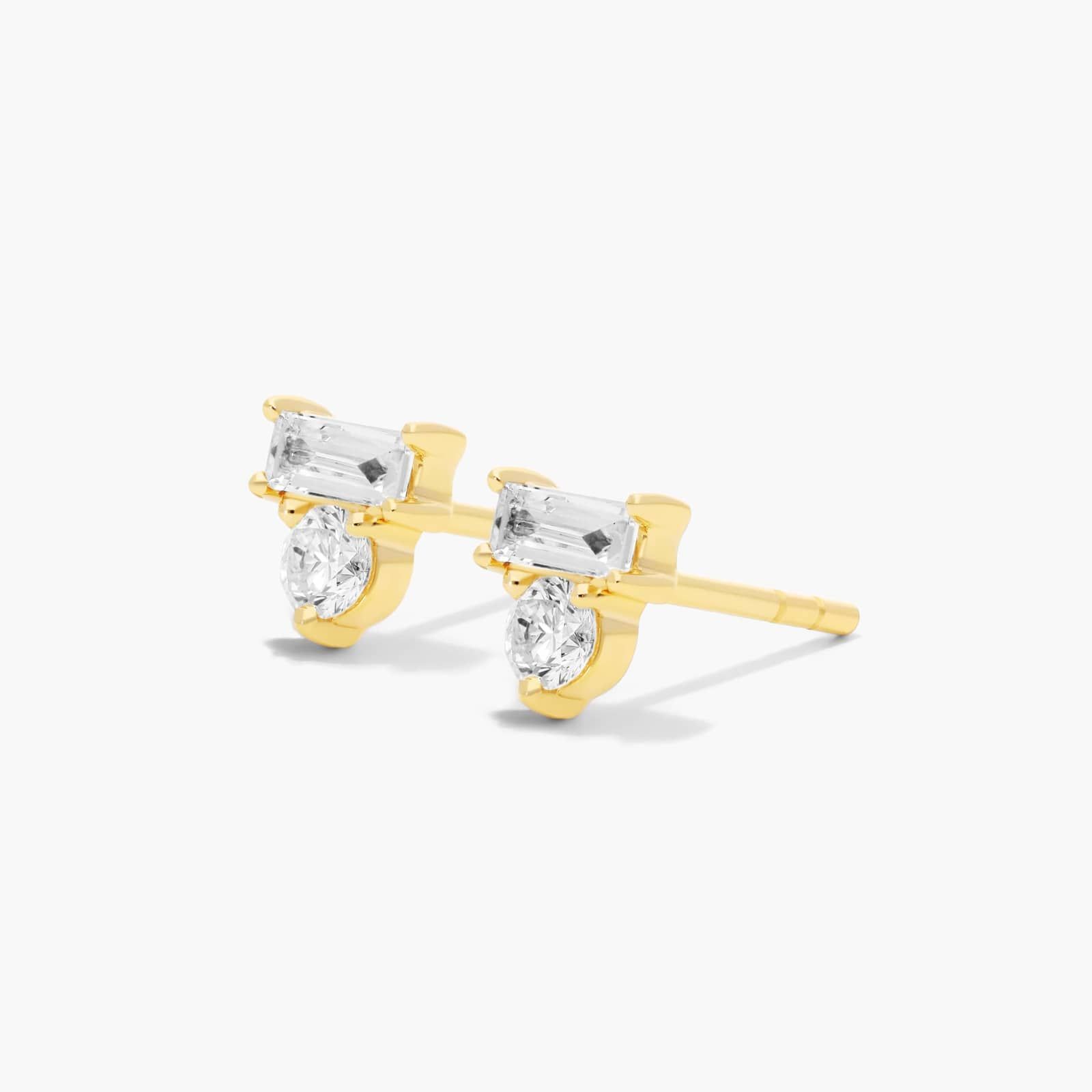 Dazzle Stack Lab-Grown Diamond Stud Earrings In 14K Yellow Gold