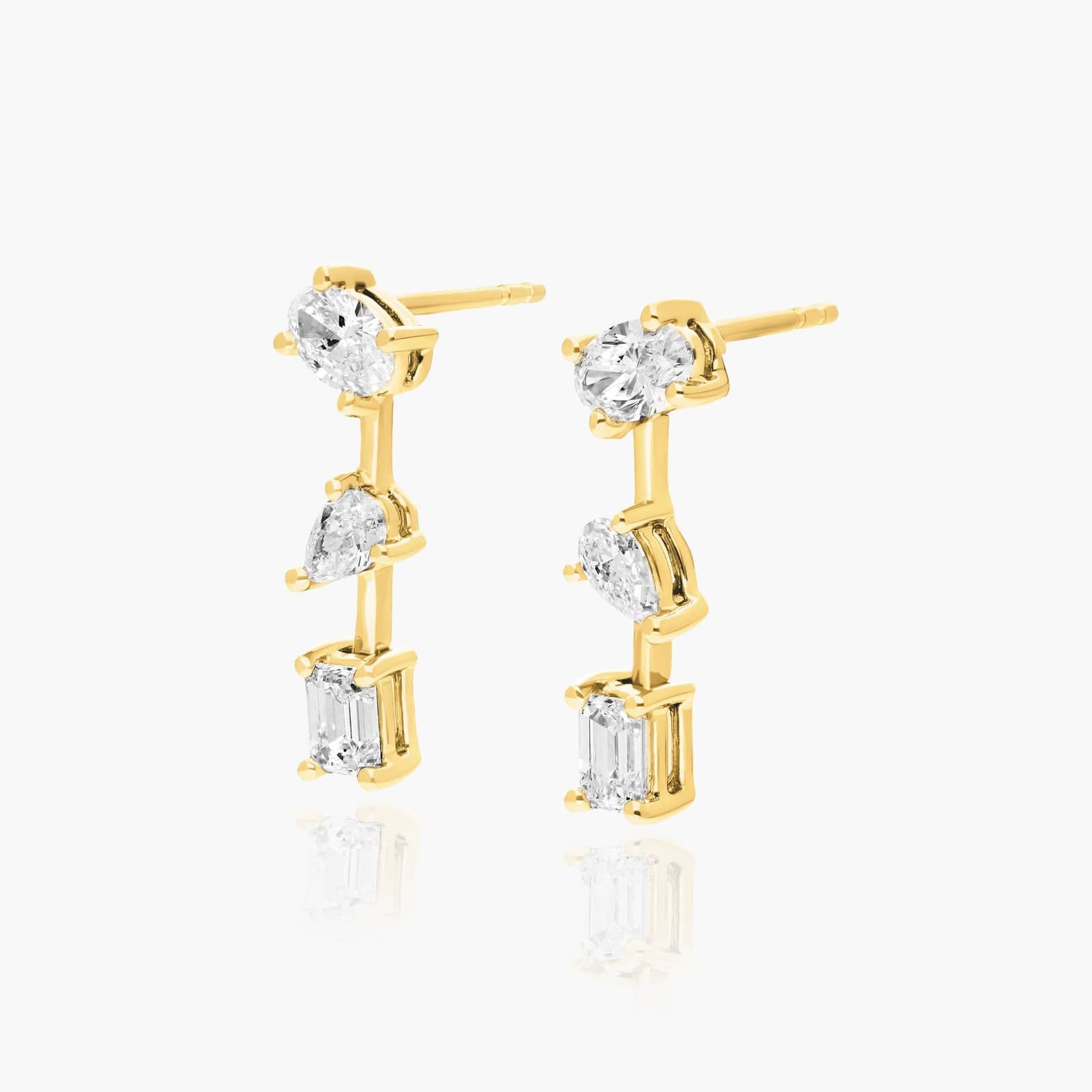 Fancy Array Lab-Grown Diamond Earrings In 14K Yellow Gold