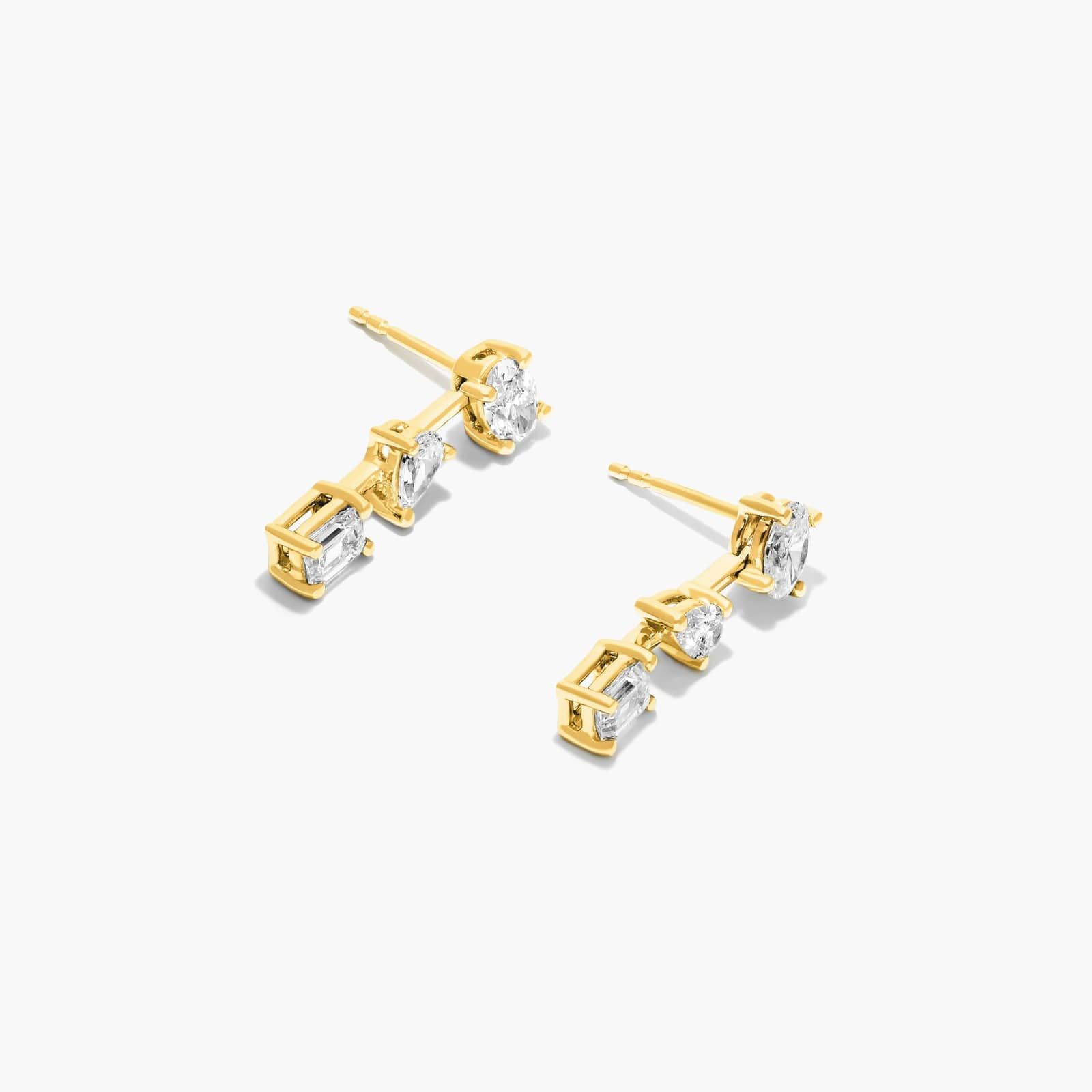 Fancy Array Lab-Grown Diamond Earrings In 14K Yellow Gold