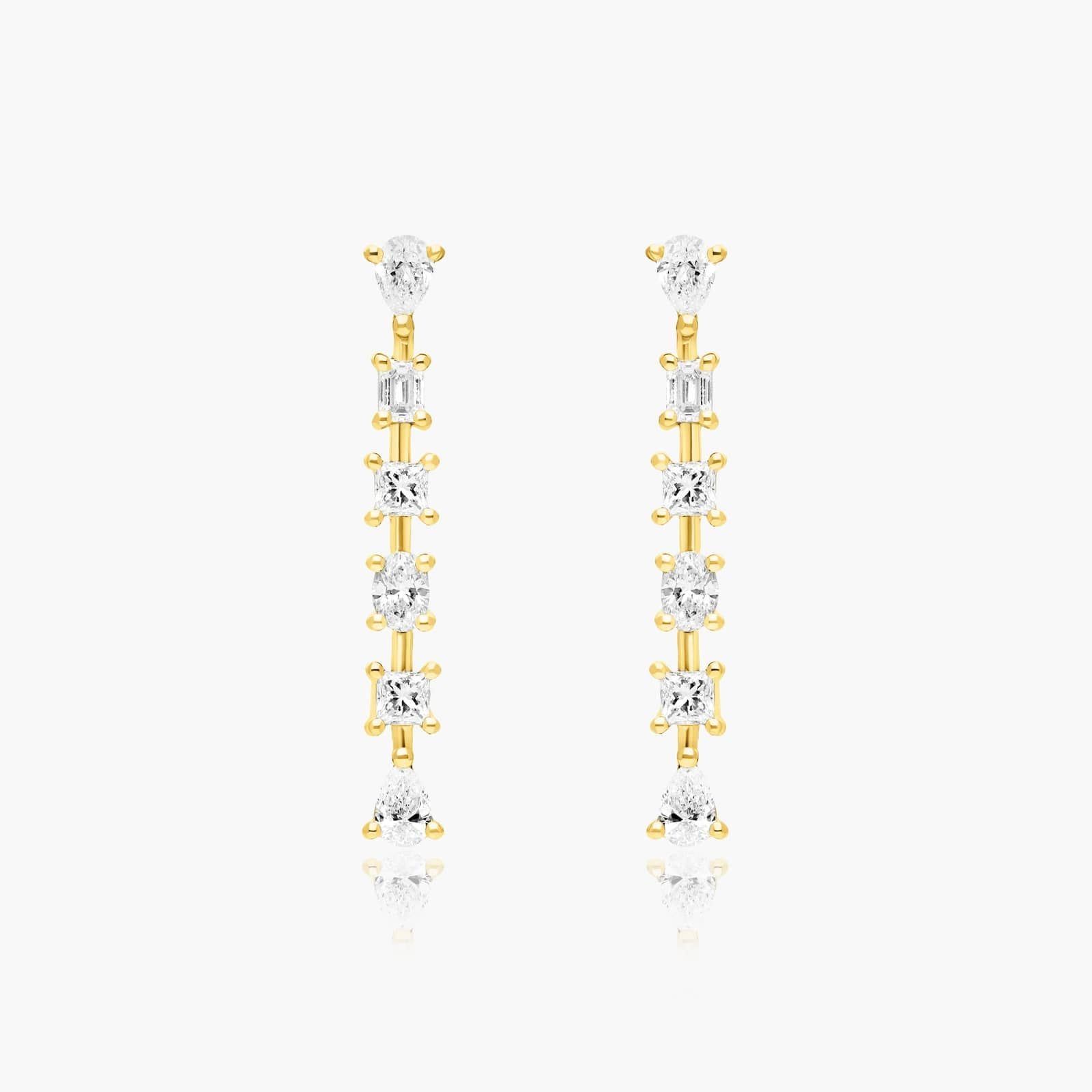 Fancy Array Lab-Grown Diamond Drop Earrings In 14K Yellow Gold-81767y14l