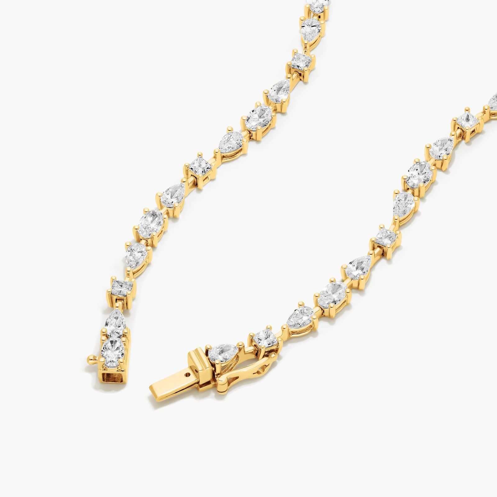 14K Yellow Gold Fancy Array Lab-Grown Diamond Tennis Necklace