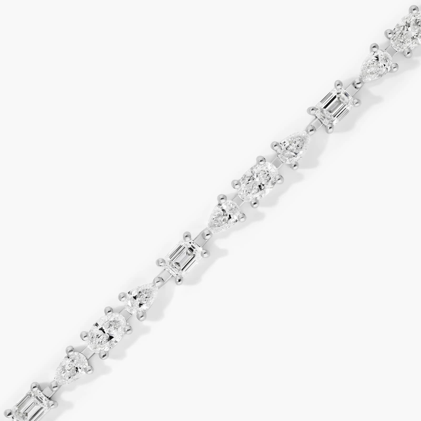 Lab-Grown Diamond Fancy Array Tennis Bracelet In 14K White Gold