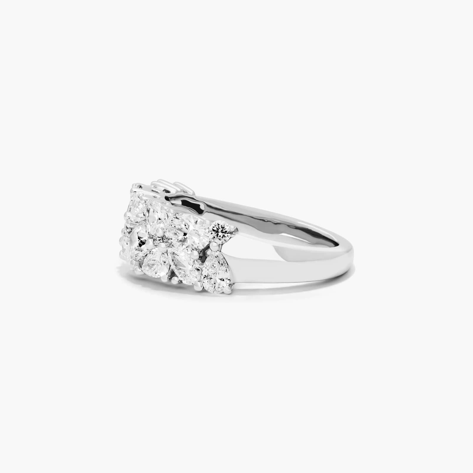 Fancy Scatter Lab-Grown Diamond Wide Ring In 14K White Gold