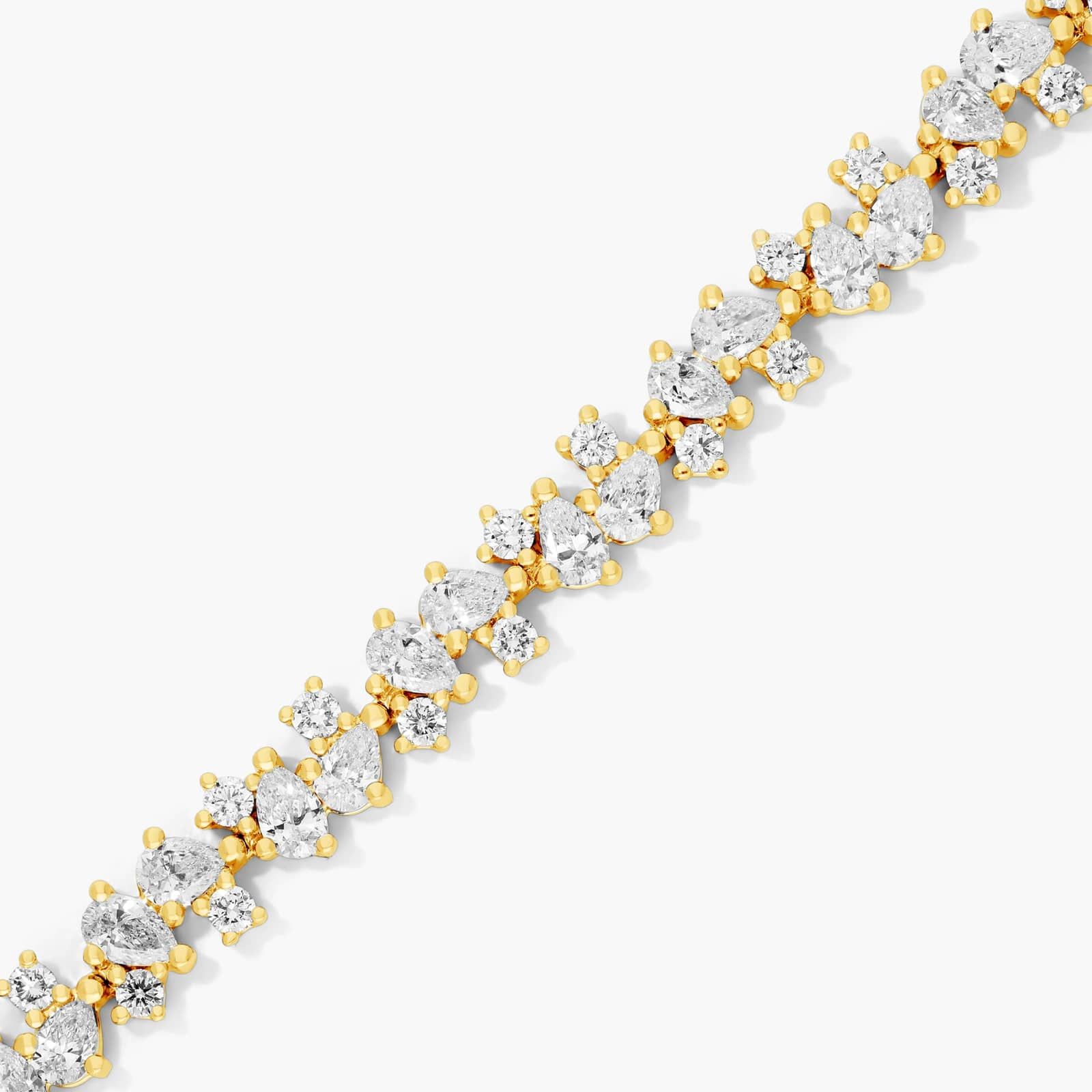 Lab-Grown Diamond Fancy Scatter Tennis Bracelet In 14K Yellow Gold
