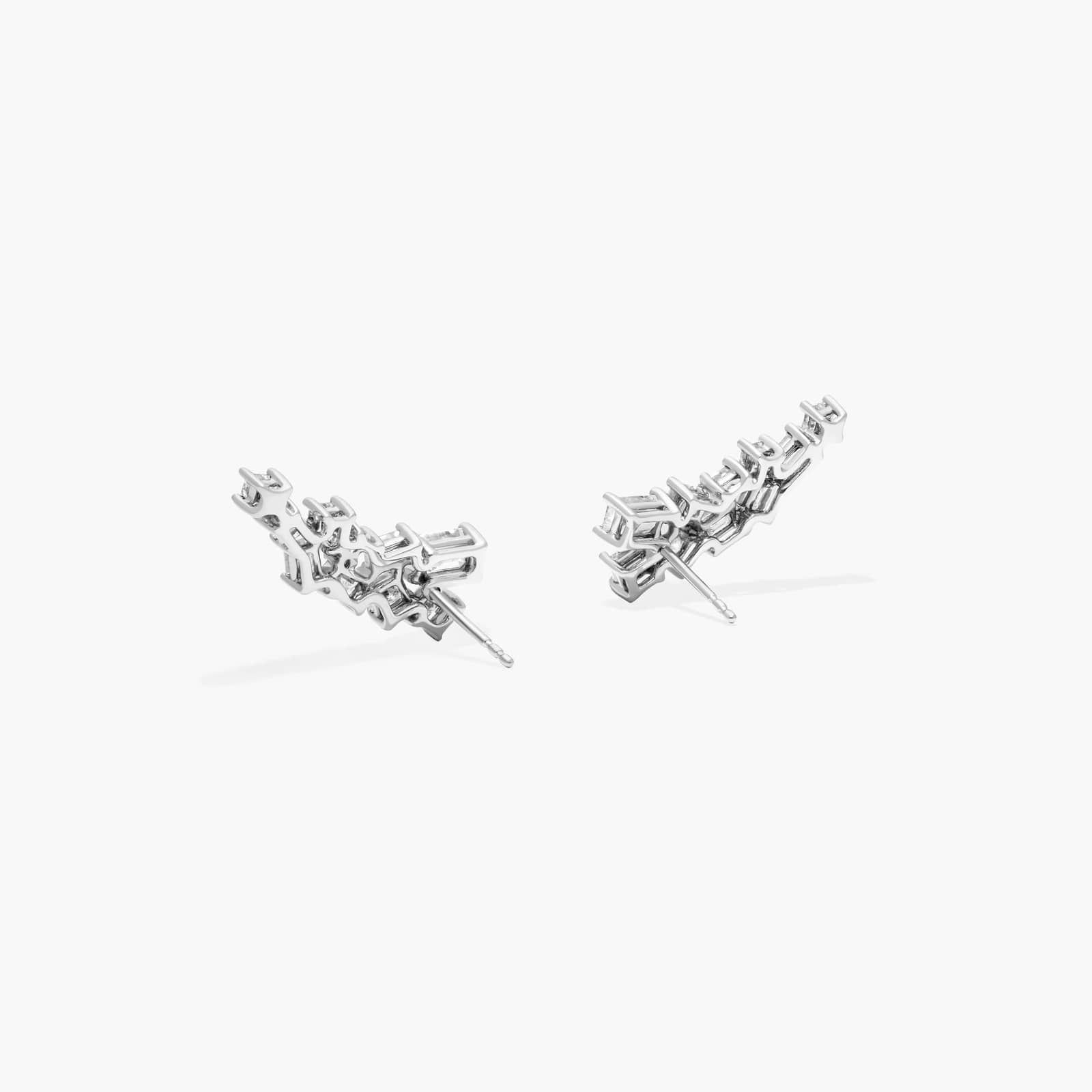 Fancy Scatter Lab-Grown Diamond Climber Earrings In 14K White Gold