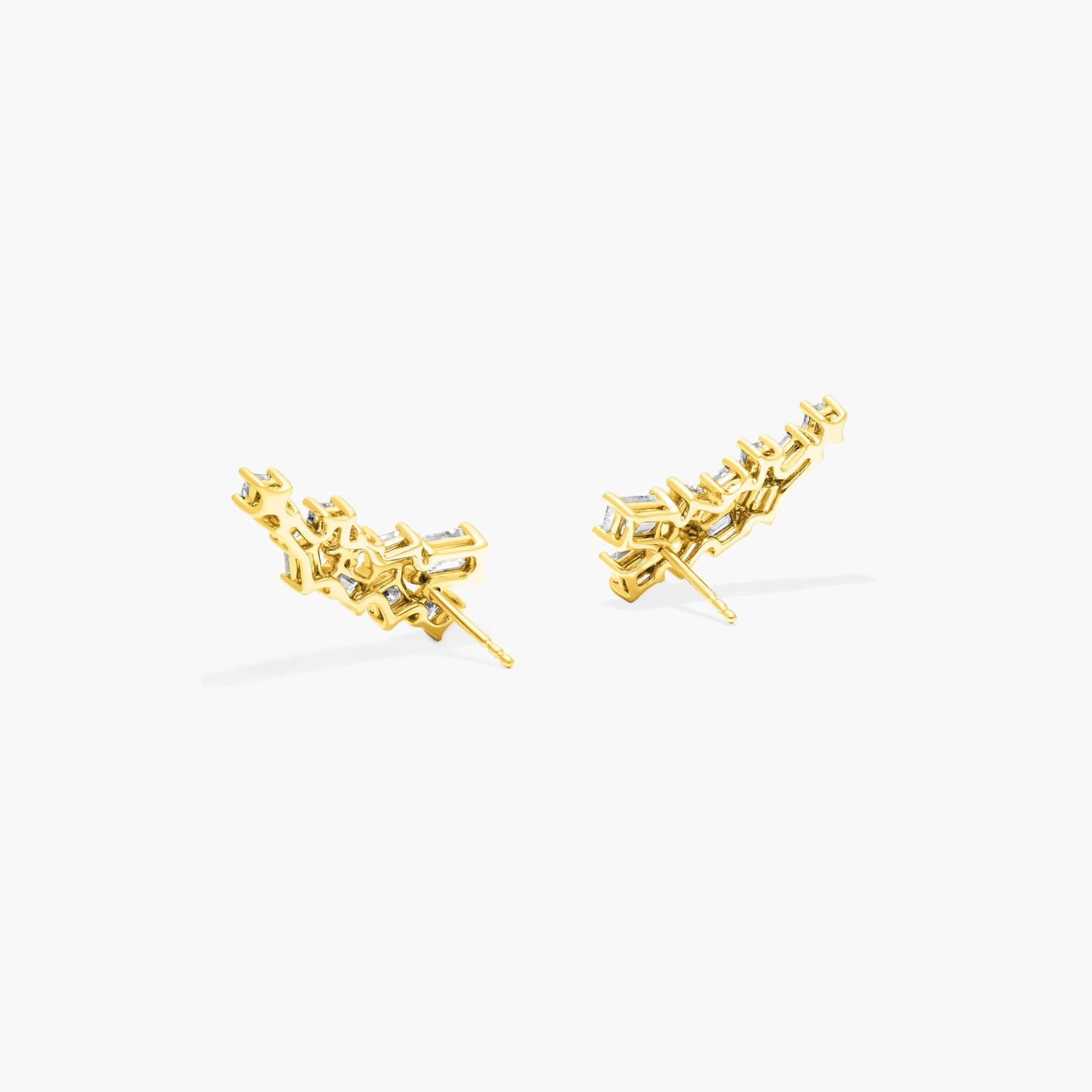 Fancy Scatter Lab-Grown Diamond Climber Earrings In 14K Yellow Gold