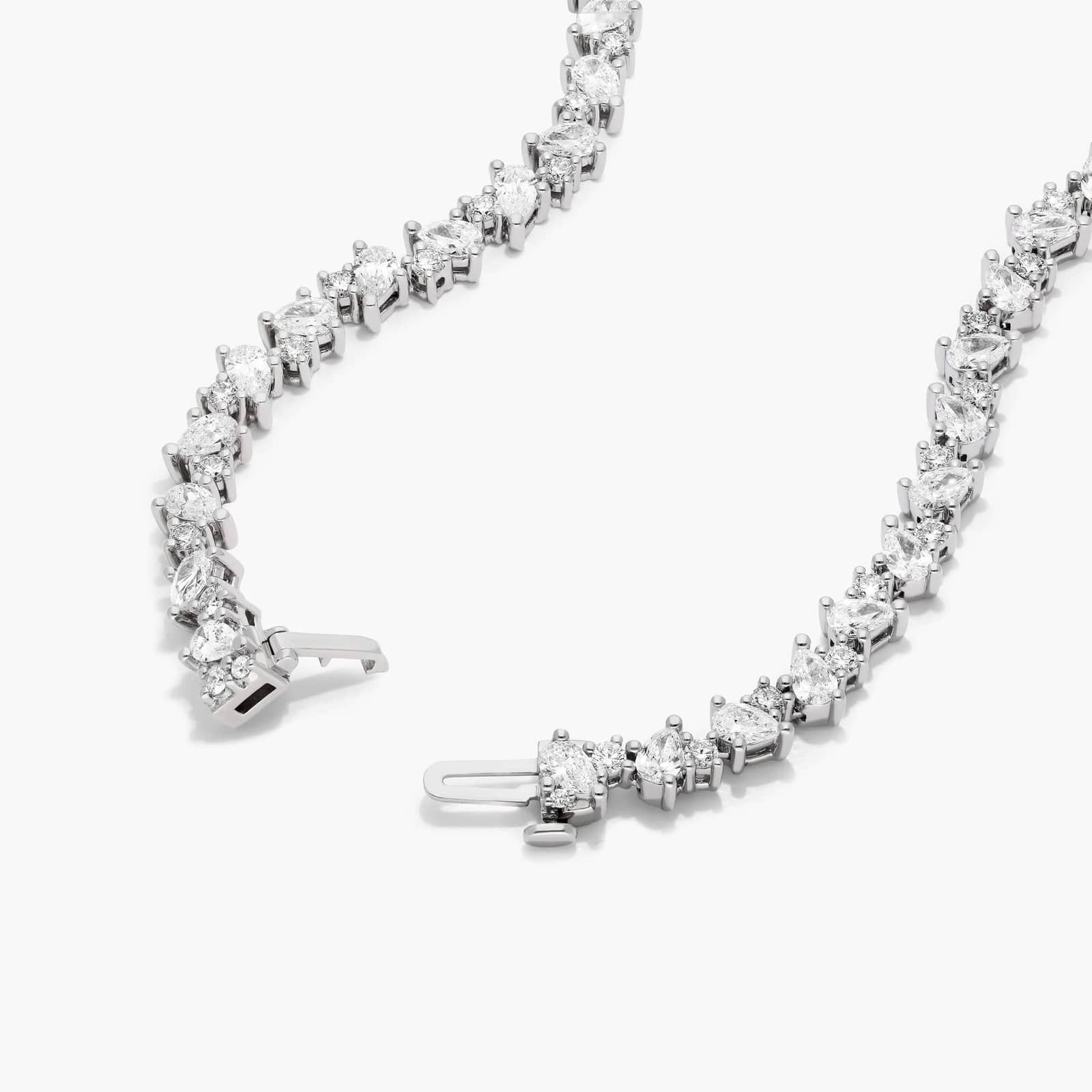 14K White Gold Fancy Mélange Lab-Grown Diamond Tennis Necklace
