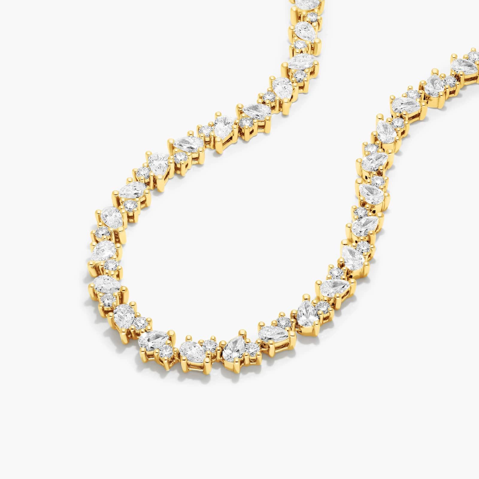 14K Yellow Gold Fancy Mélange Lab-Grown Diamond Tennis Necklace