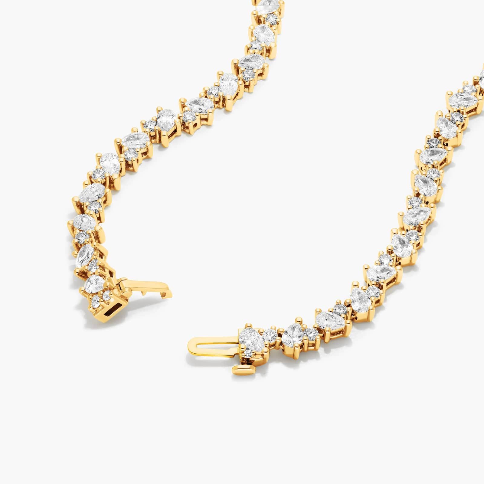 14K Yellow Gold Fancy Mélange Lab-Grown Diamond Tennis Necklace