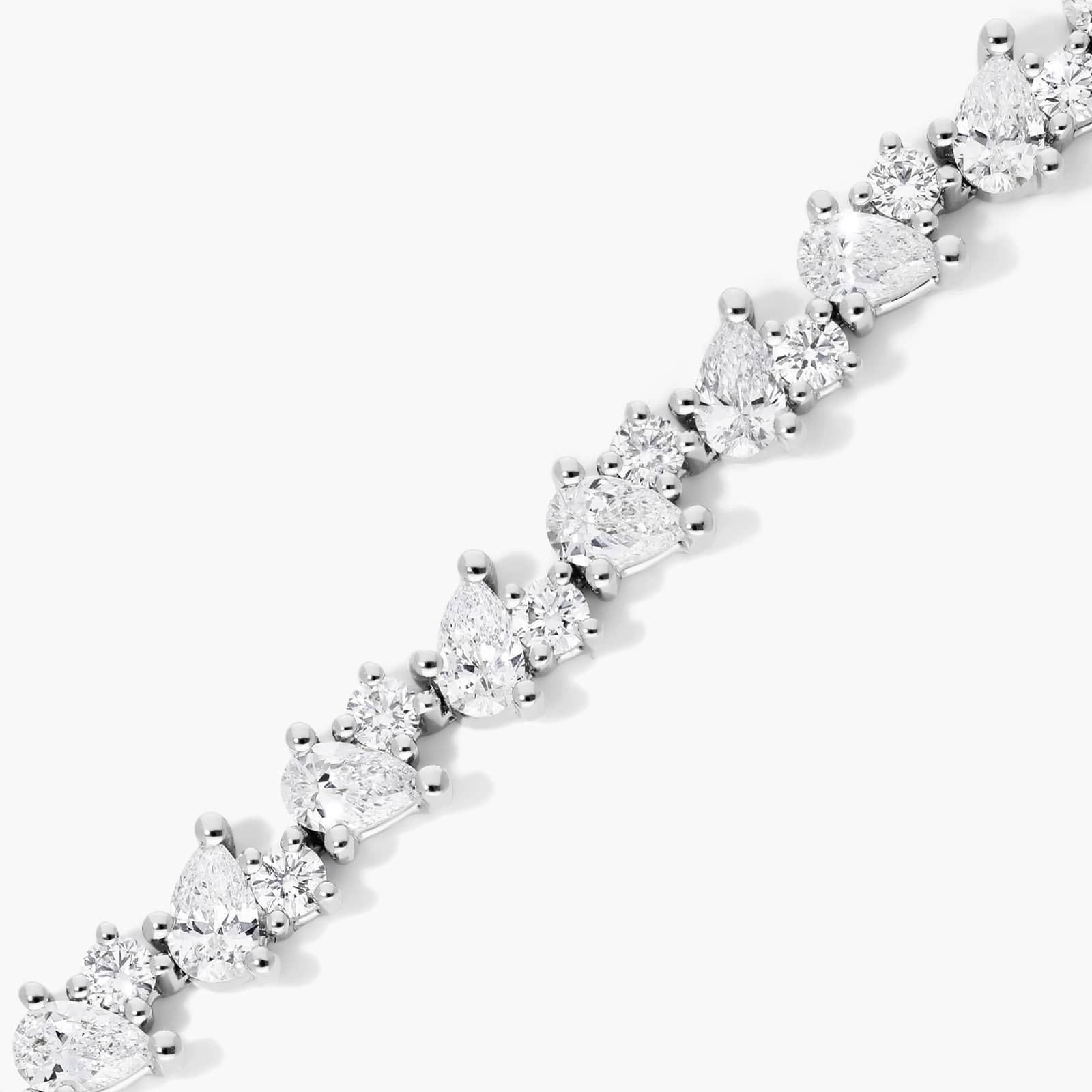 Lab-Grown Diamond Fancy Mélange Tennis Bracelet In 14K White Gold