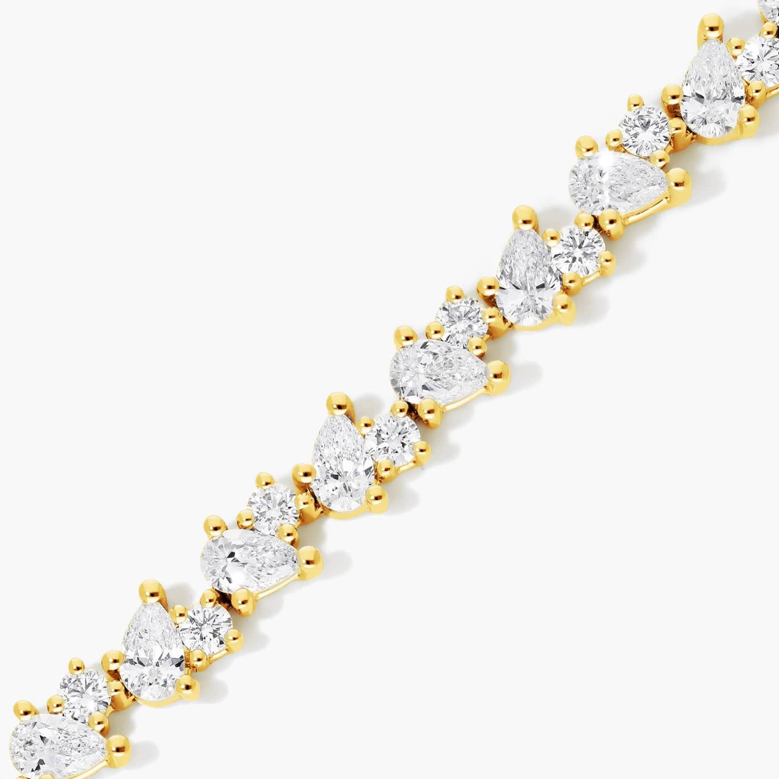 Lab-Grown Diamond Fancy Mélange Tennis Bracelet In 14K Yellow Gold