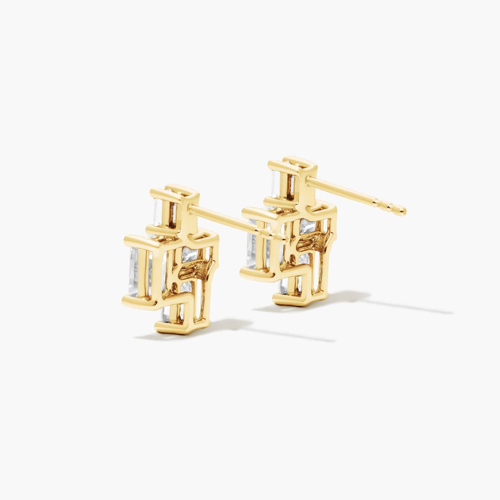 Assemblage Emerald Cut Lab-Grown Diamond Earrings In 14K Yellow Gold