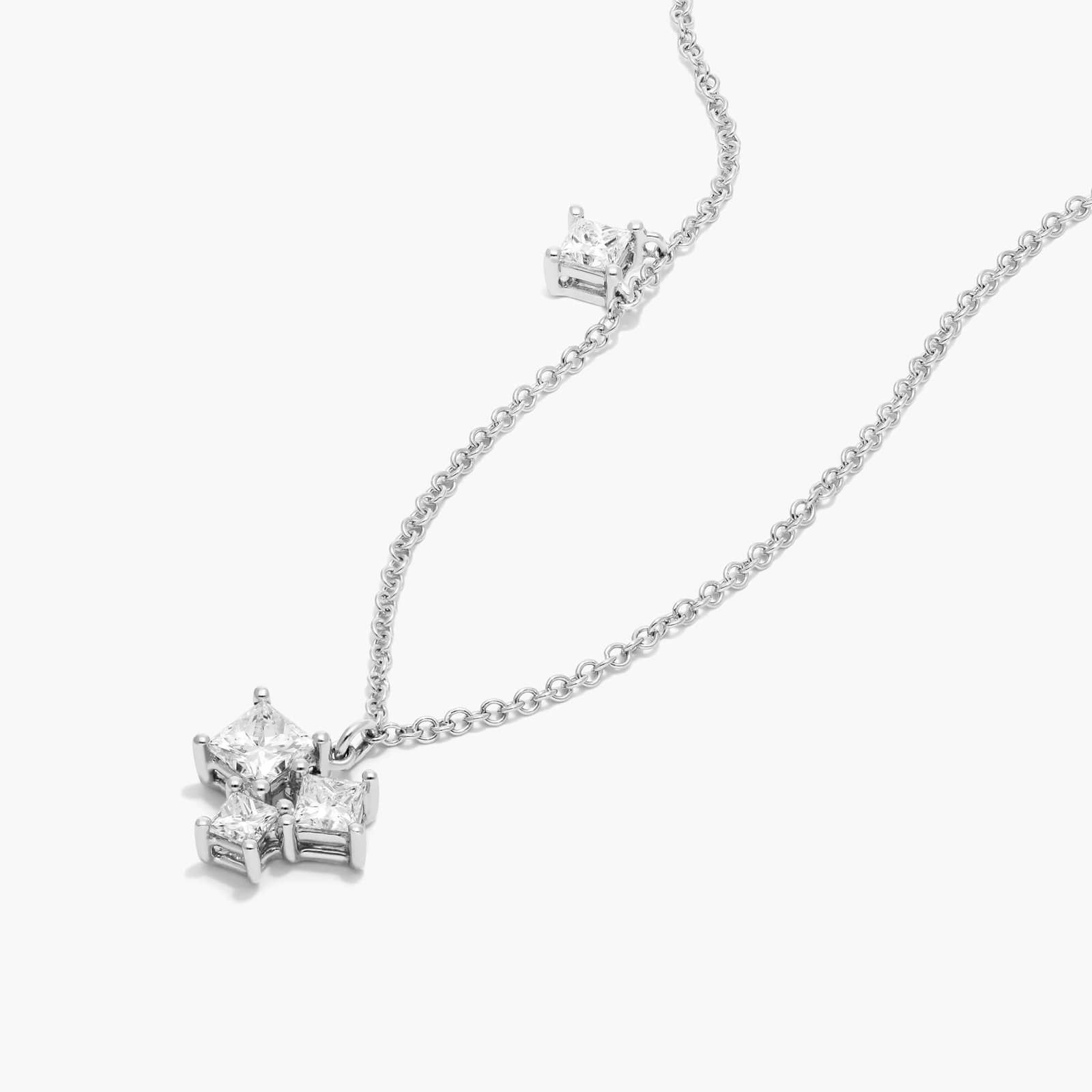 Spritz Necklace With Princess Cut Lab-Grown Diamonds In 14K White Gold