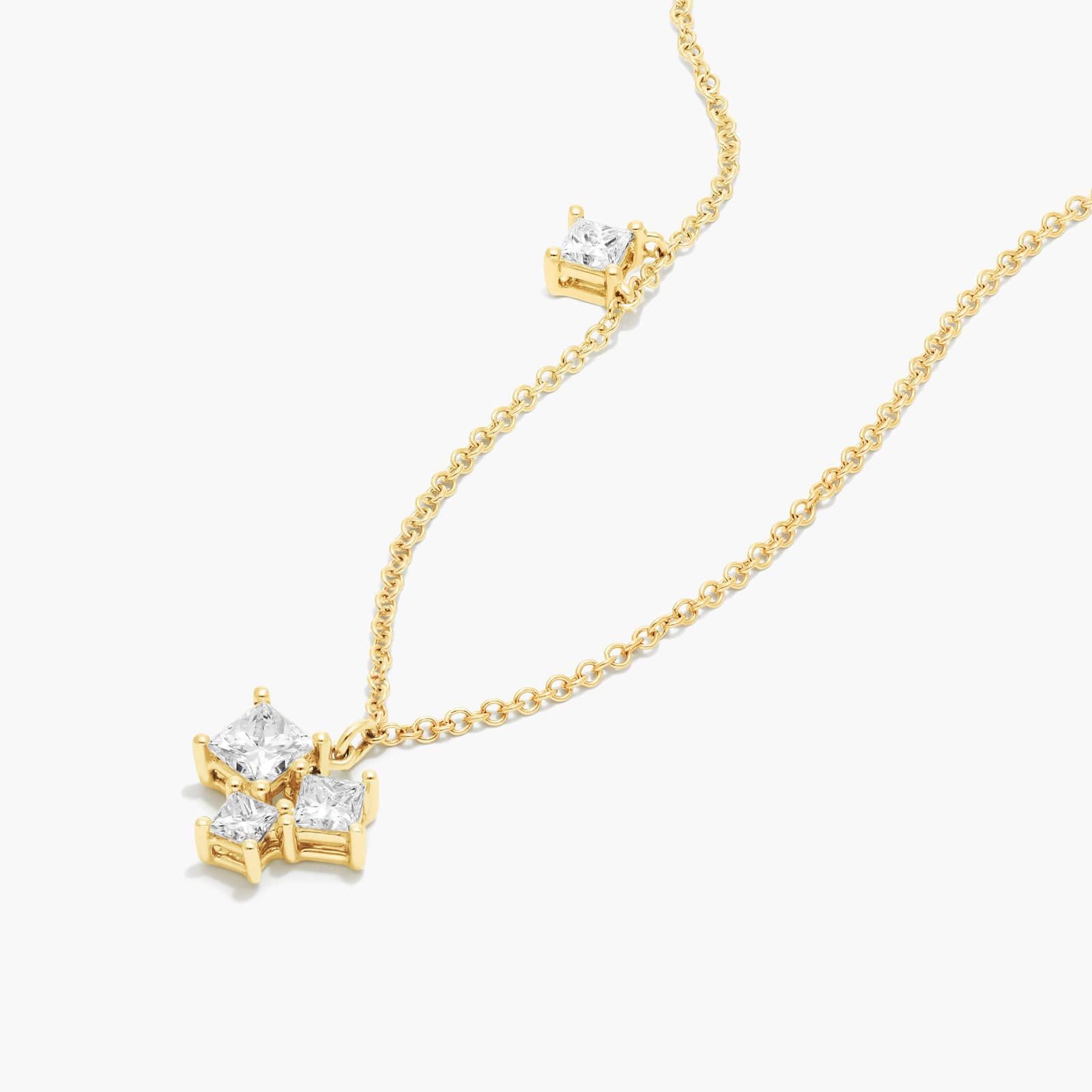 Spritz Necklace With Princess Cut Lab-Grown Diamonds In 14K Yellow Gold