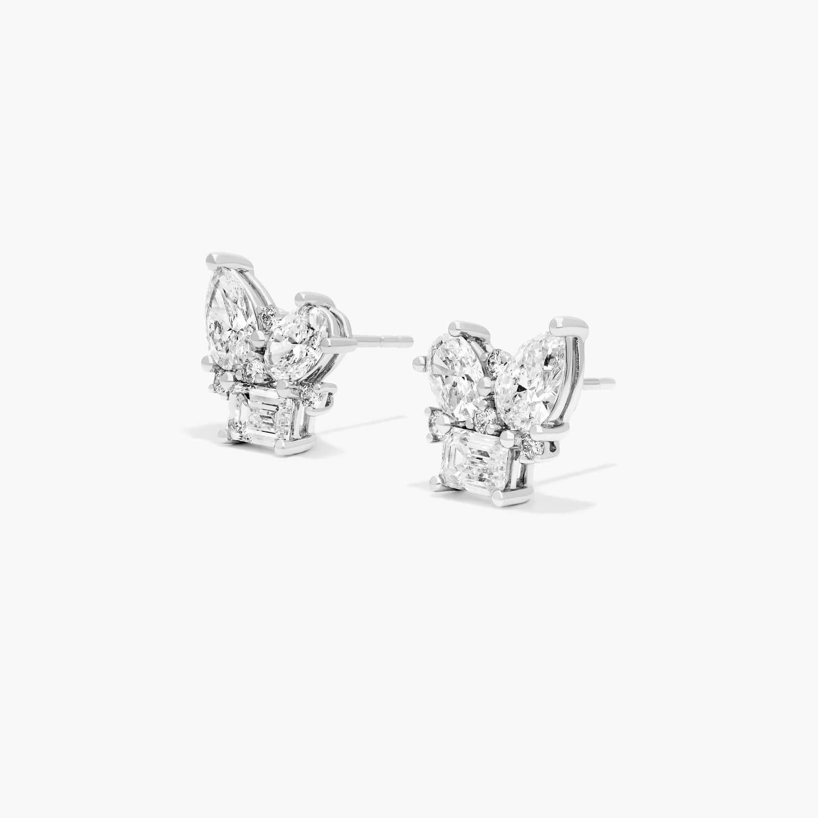 Fancy Bouquet Lab-Grown Diamond Earrings In 14K White Gold