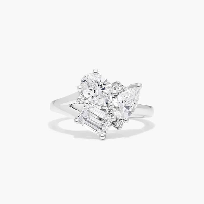 Fancy Bouquet Lab-Grown Diamond Ring In 14K White Gold