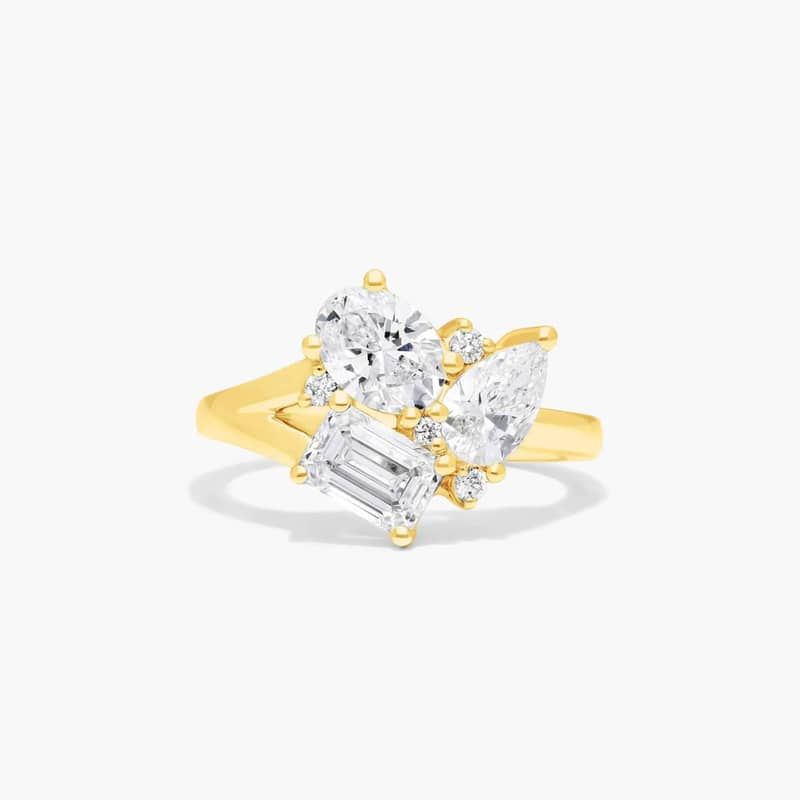 Fancy Bouquet Lab-Grown Diamond Ring In 14K Yellow Gold
