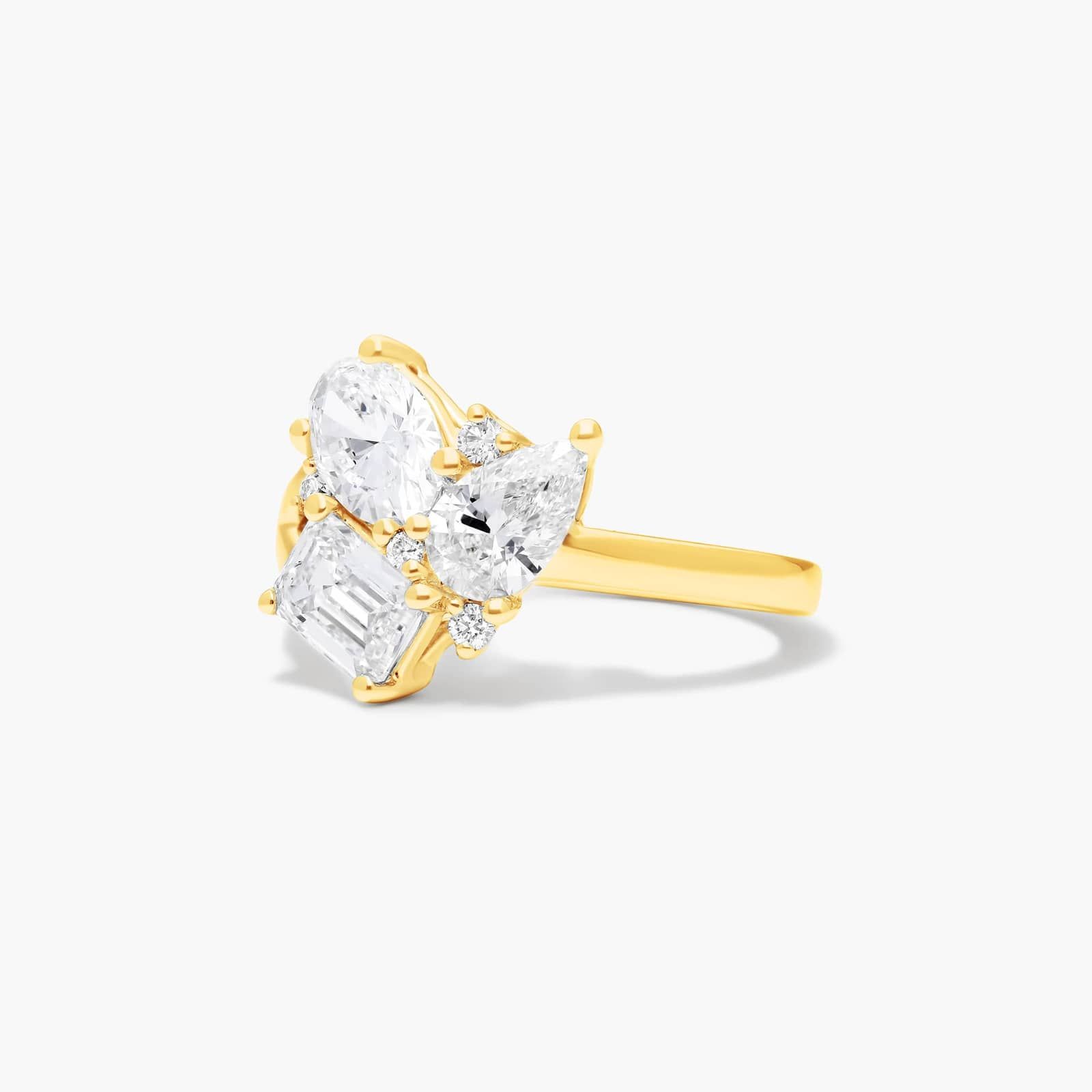 Fancy Bouquet Lab-Grown Diamond Ring In 14K Yellow Gold