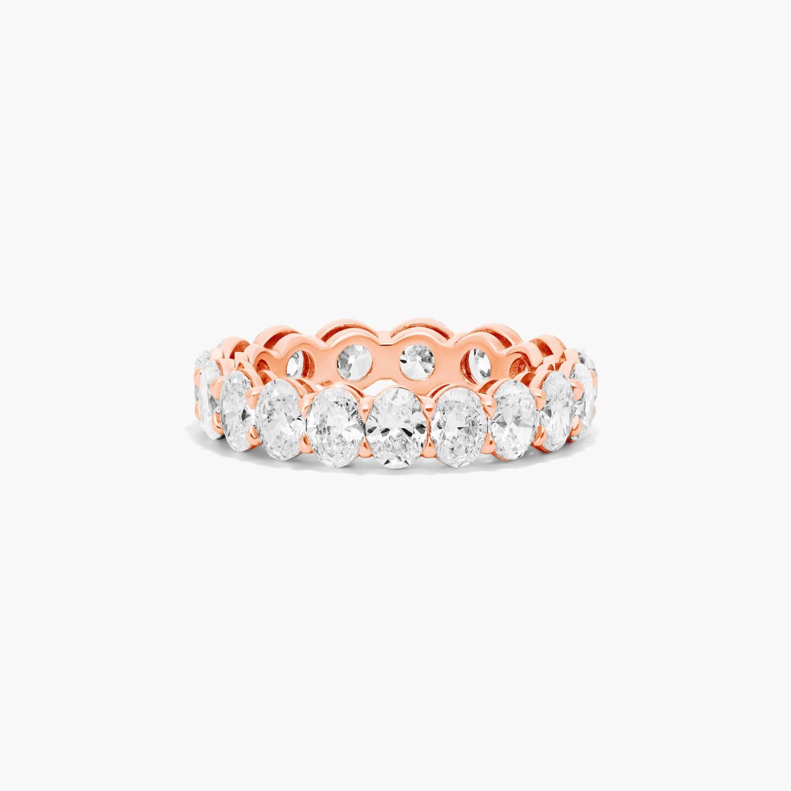 Half Round And Half Oval Cut Diamond Eternity Ring In 14K Rose Gold