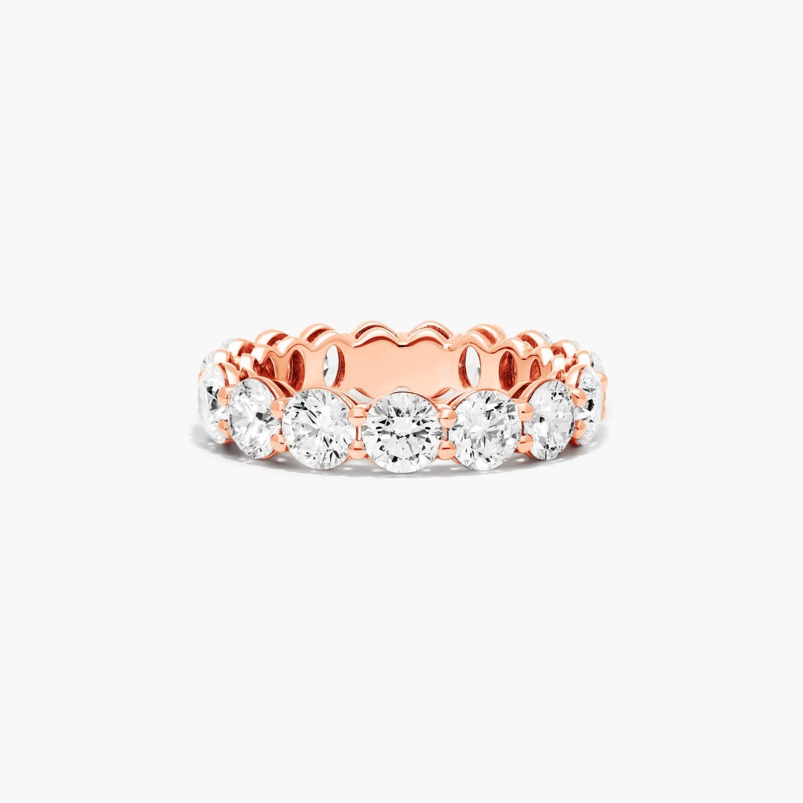 Half Round And Half Oval Cut Diamond Eternity Ring In 14K Rose Gold