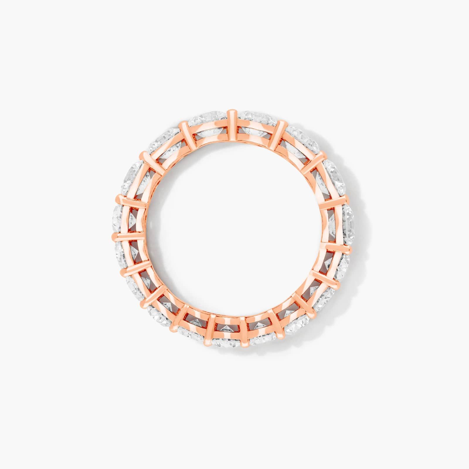 Half Round And Half Oval Cut Diamond Eternity Ring In 14K Rose Gold