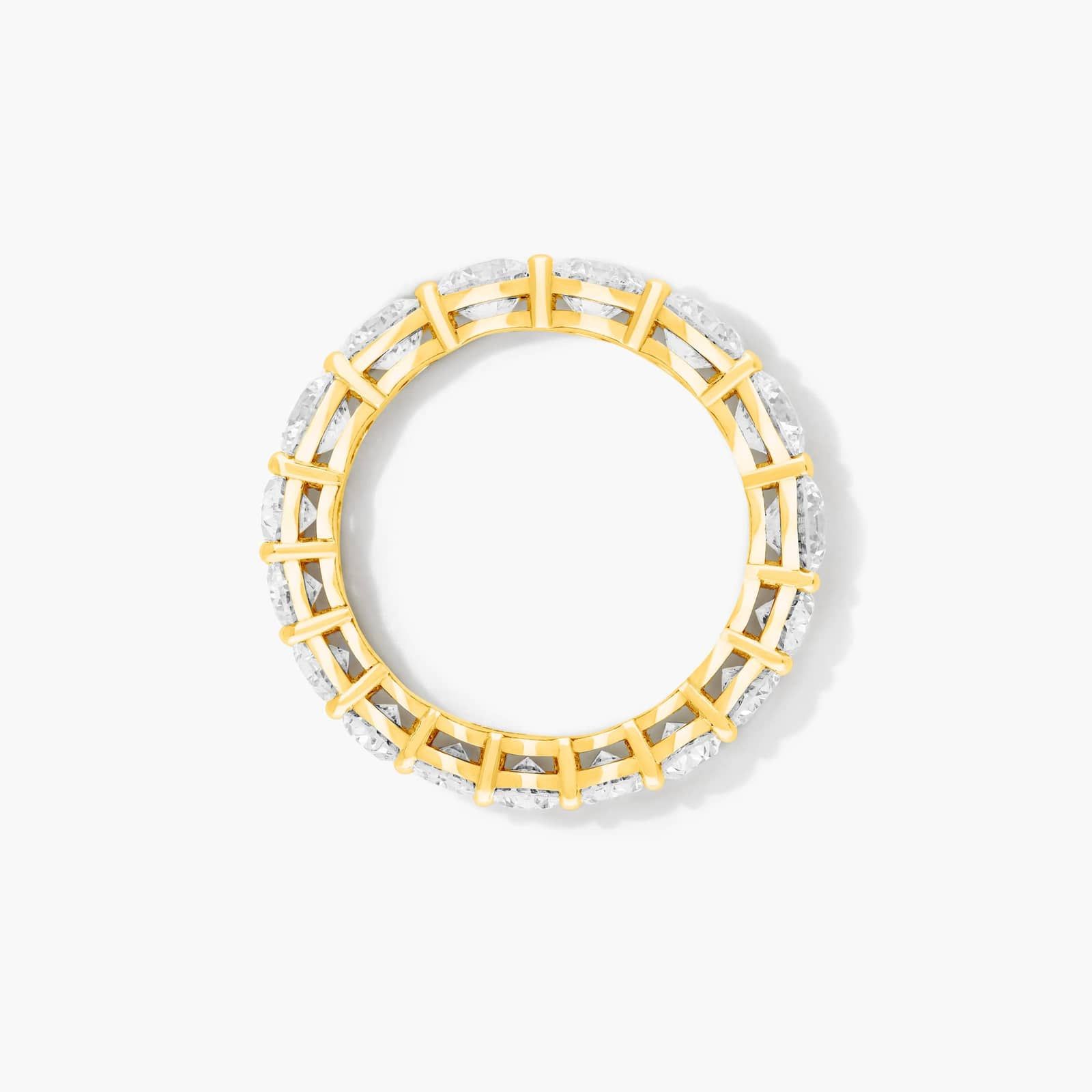 Half Round And Half Oval Cut Diamond Eternity Ring In 14K Yellow Gold
