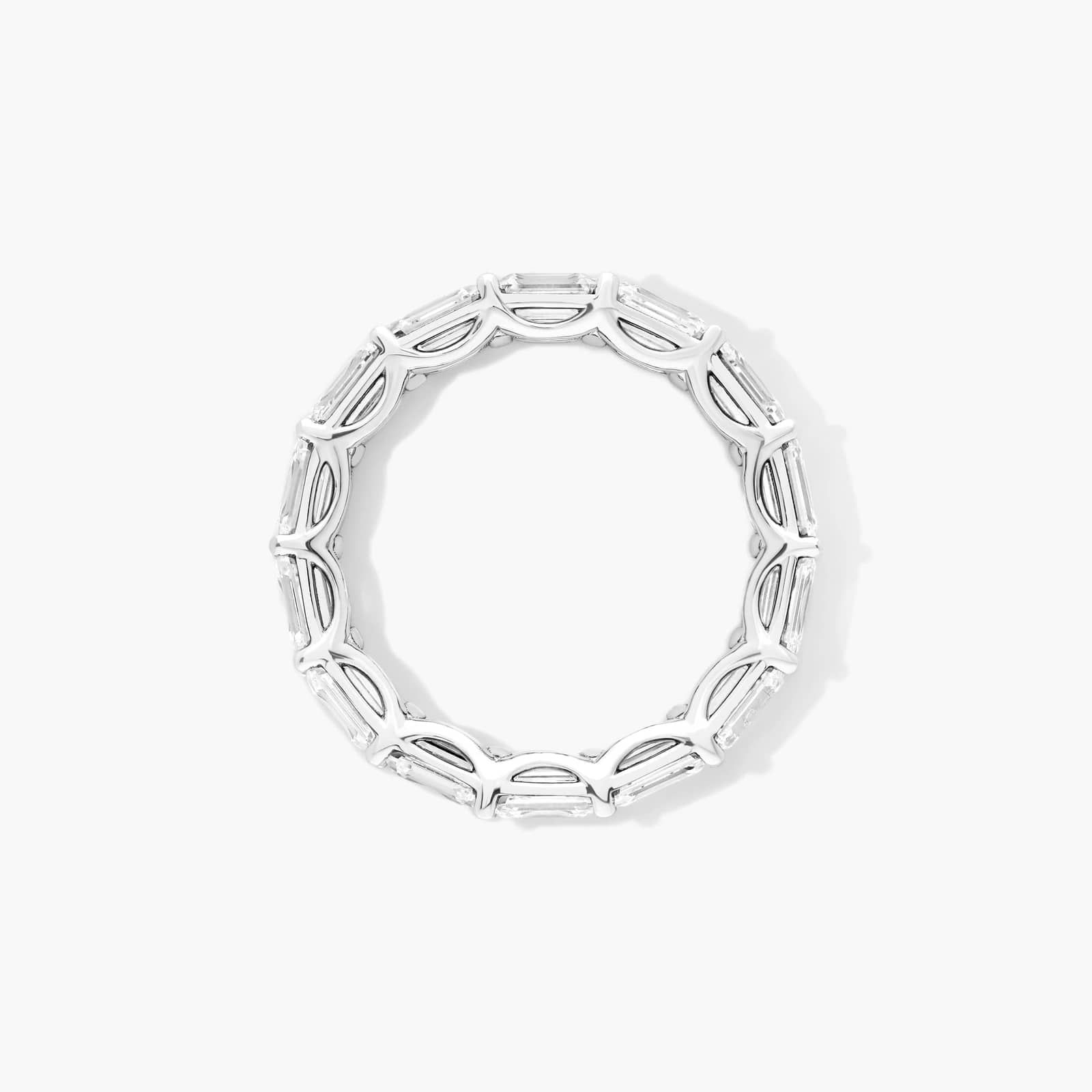 East-West Emerald Cut Diamond Eternity Ring In 14K White Gold