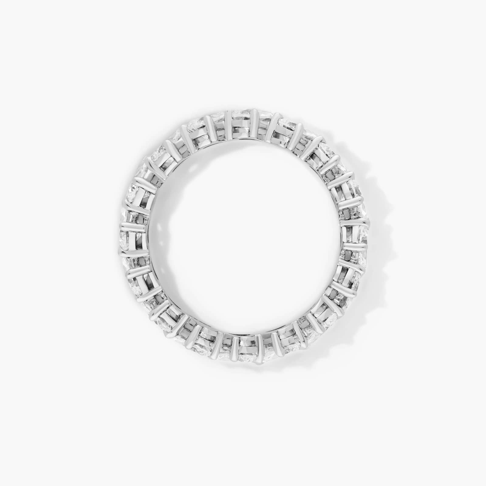 Diagonal Pear Shape Diamond Eternity Ring In 14K White Gold