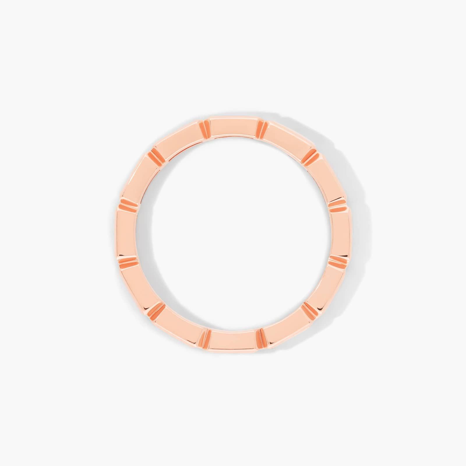 Baguette Cut Bezel Diamond Eternity Ring In 14K Rose Gold