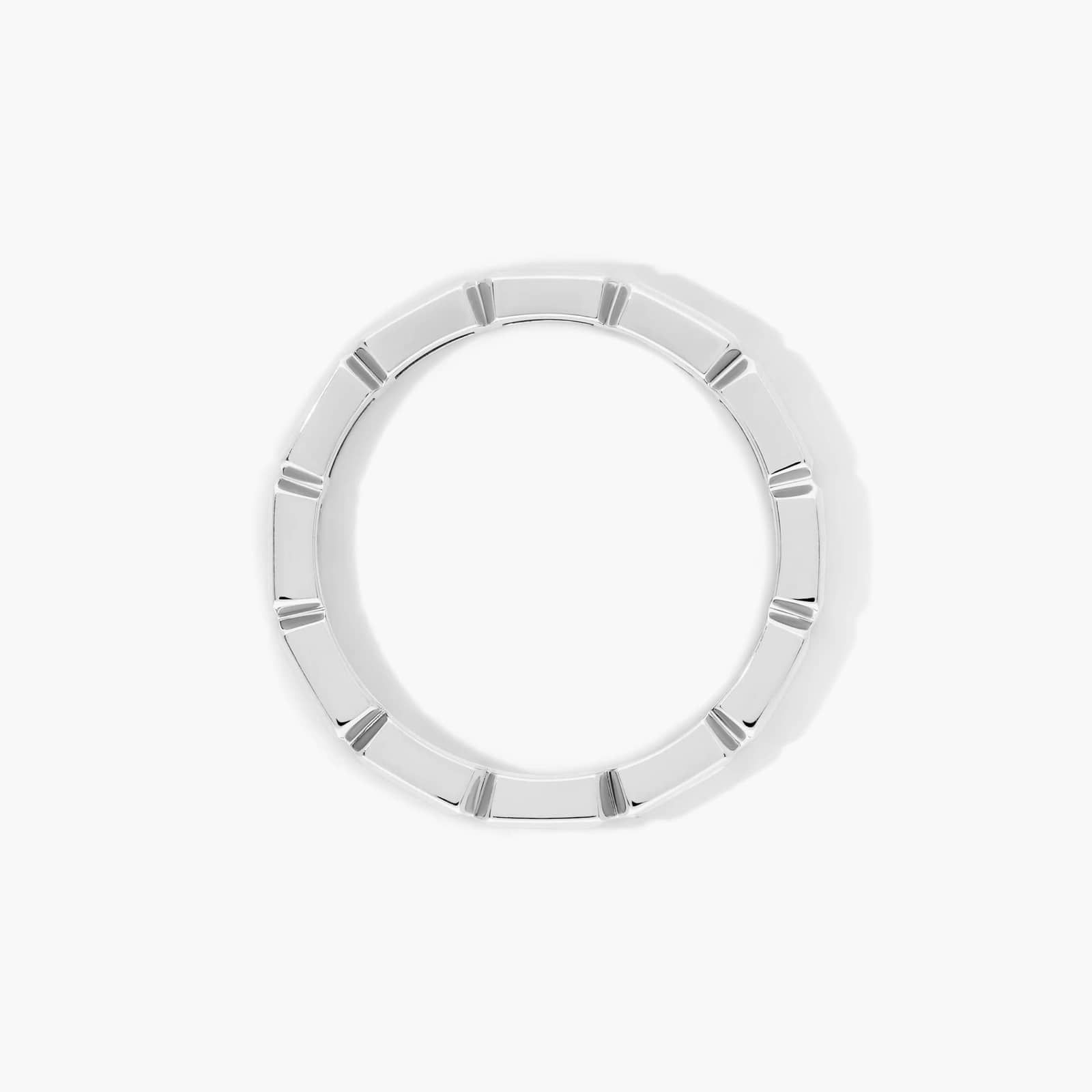 Baguette Cut Bezel Diamond Eternity Ring In 14K White Gold