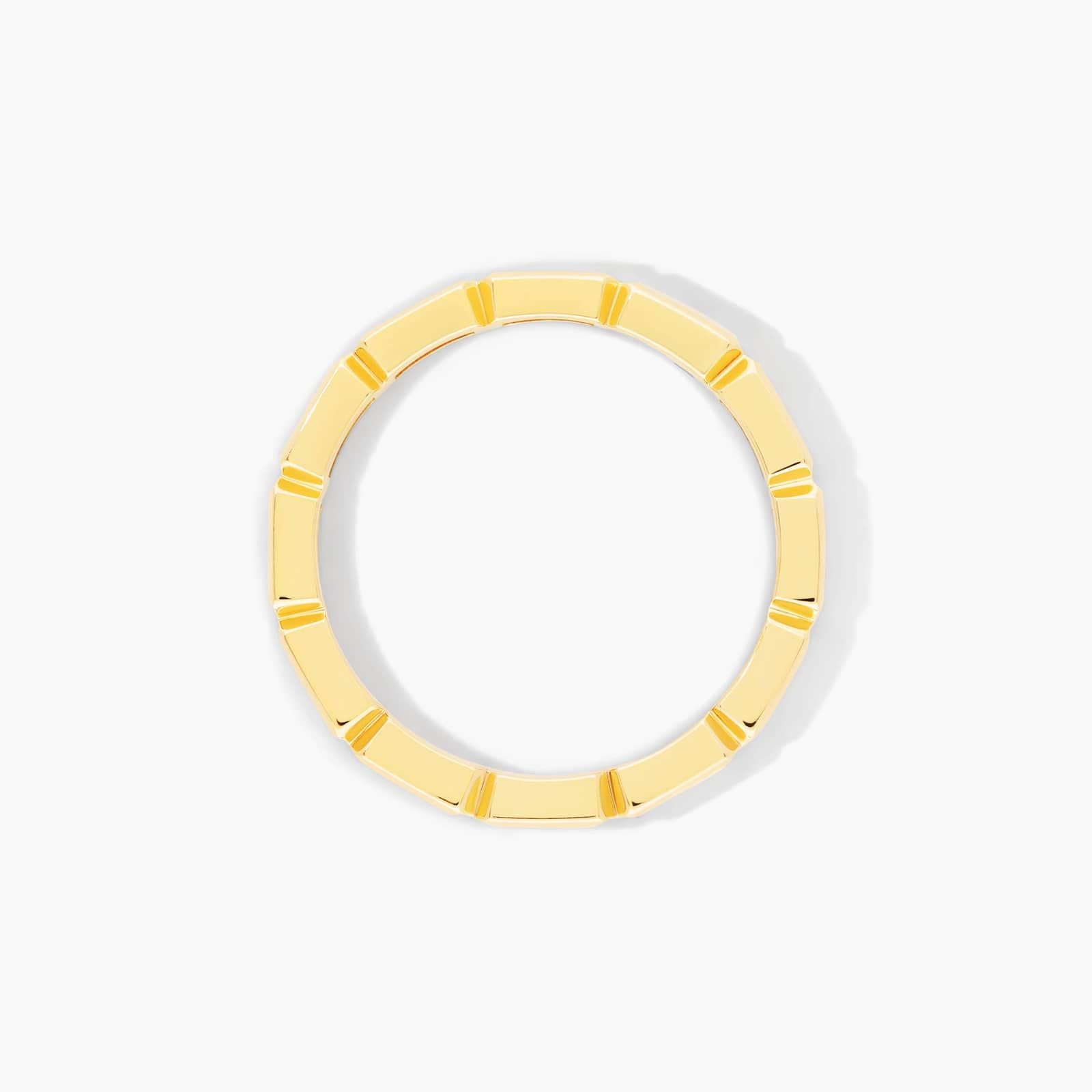 Baguette Cut Bezel Diamond Eternity Ring In 14K Yellow Gold