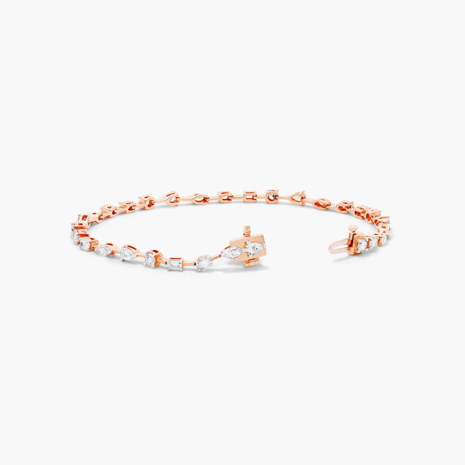 Petite Mix Shapes Lab-Grown Diamond Tennis Bracelet In 14K Rose Gold