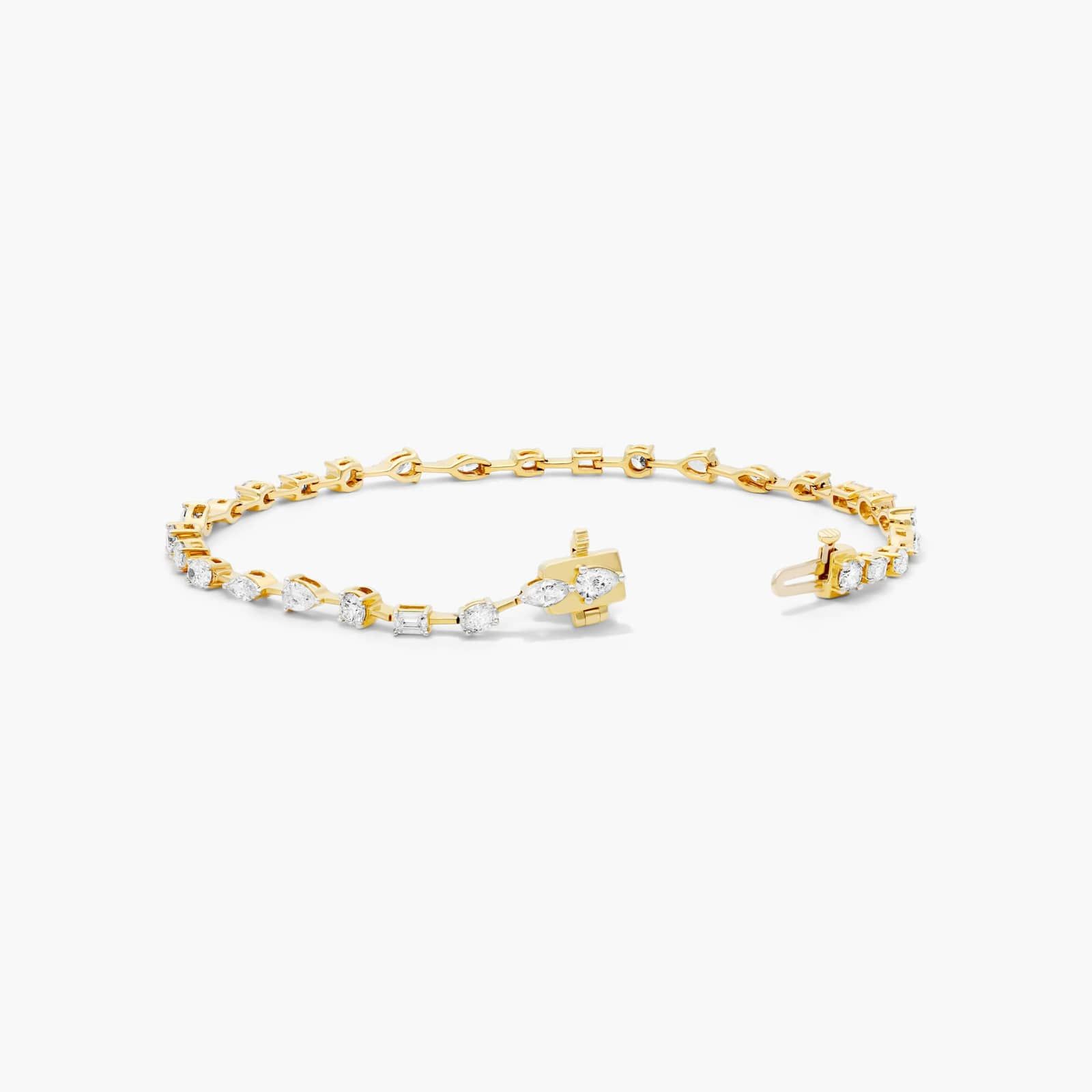 Petite Mix Shapes Lab-Grown Diamond Tennis Bracelet In 14K Yellow Gold