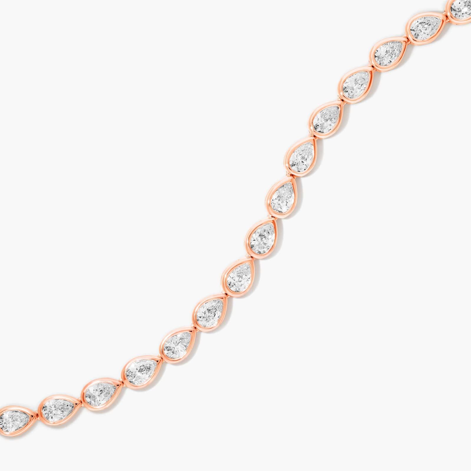 Bezel Tennis Bracelet With Pear Cut Lab-Grown Diamonds In 14K Rose Gold