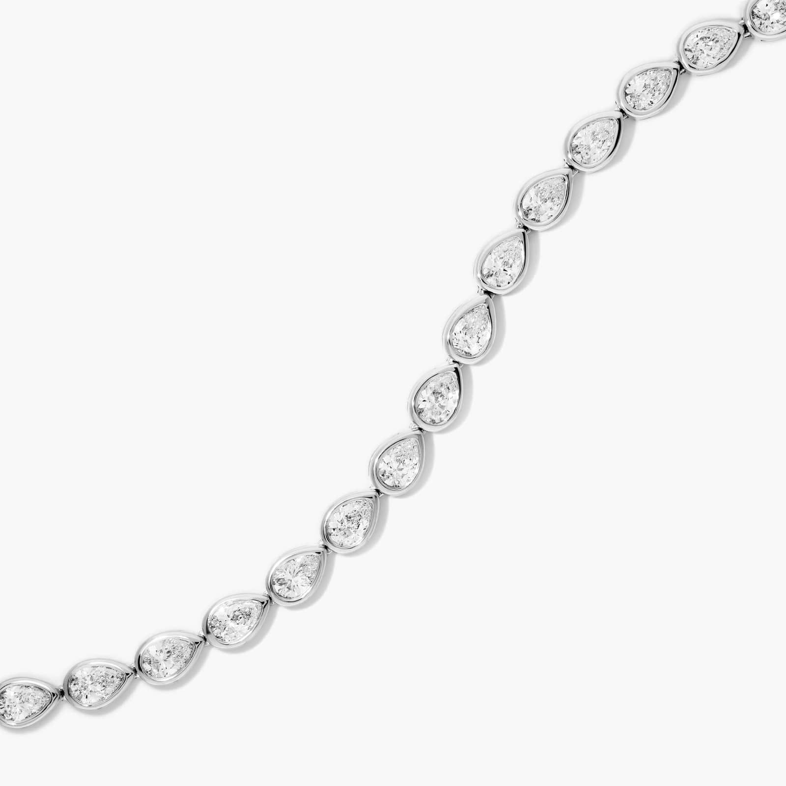 Bezel Tennis Bracelet With Pear Cut Lab-Grown Diamonds In 14K White Gold