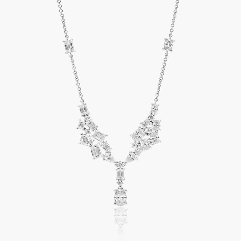 Fancy Spectacle Lab-Grown Diamond Necklace In 14K White Gold