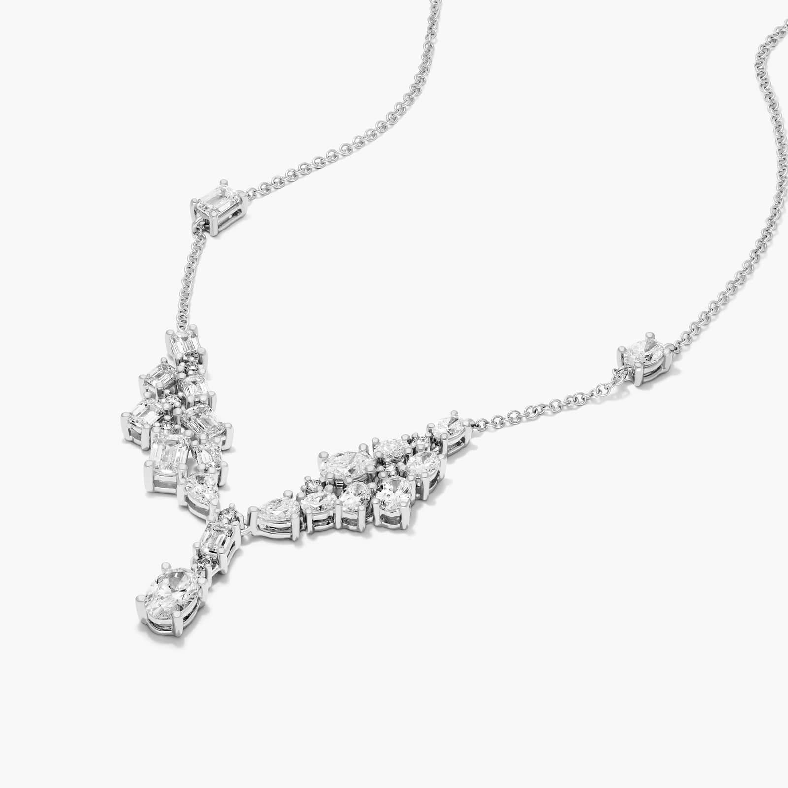 Fancy Spectacle Lab-Grown Diamond Necklace In 14K White Gold